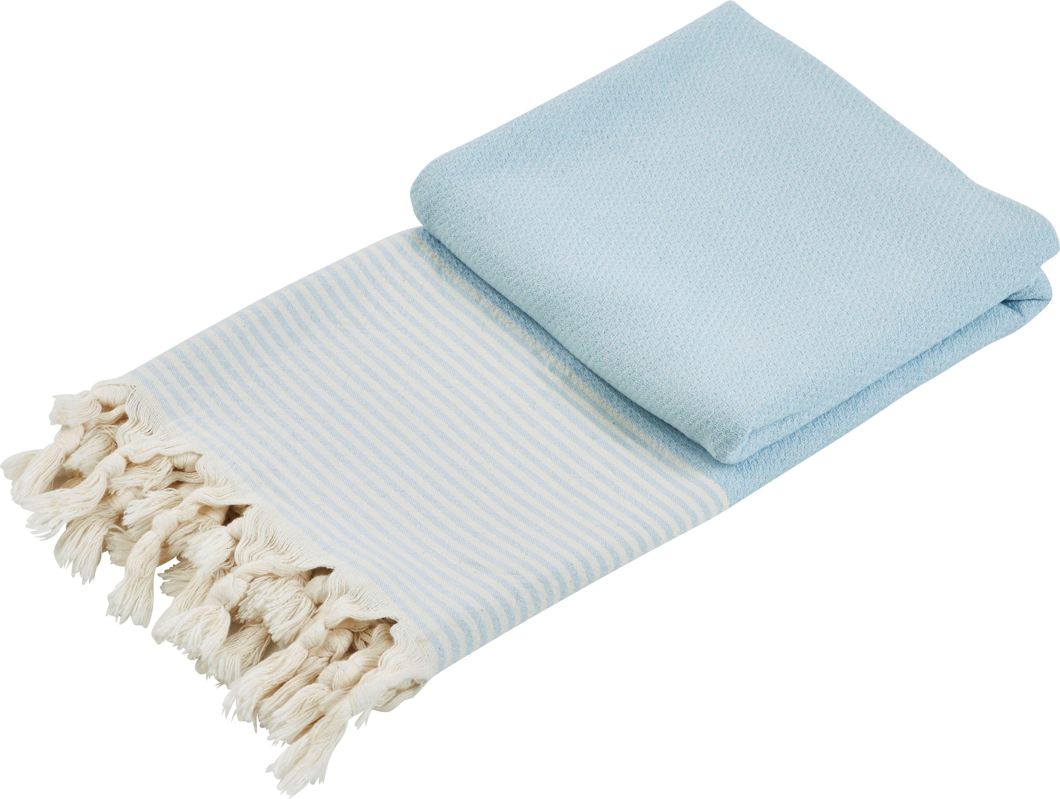done.® Hamam-baddoeken Calina 85x180 cm, zachte & absorberende badstof binnenkant, met franje, ideaal als strandlaken (1 stuk)