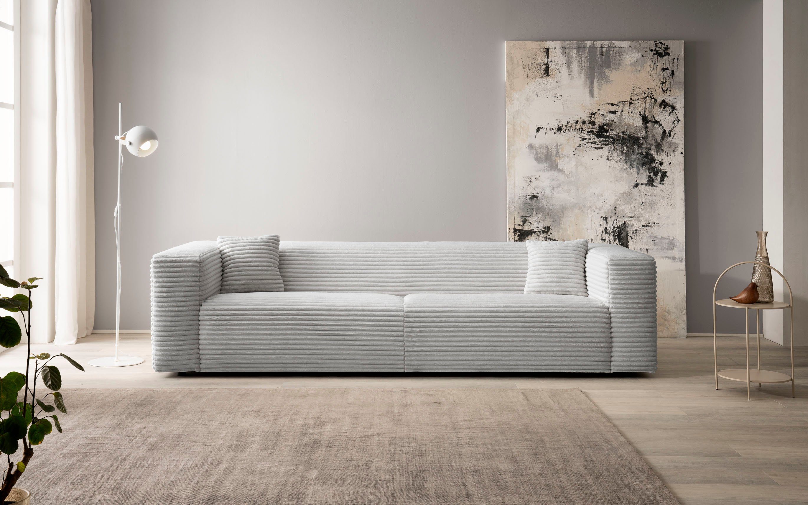andas 3-zitsbank BAKELS, bank in cord of bouclé stof, sofa in modern ontwerp comfortabele zitcomfort, in 2 stoffen en 8 kleuren beschikbaar