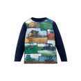 kidsworld shirt met lange mouwen print met landbouwmachines blauw
