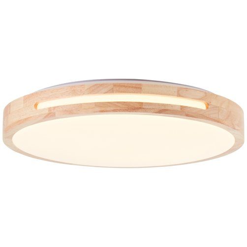 Brilliant Leuchten Led-plafondlamp WOODBURY Met houten frame, Ø 39 cm, 2100 lm, 2700 K, hout/kunststof
