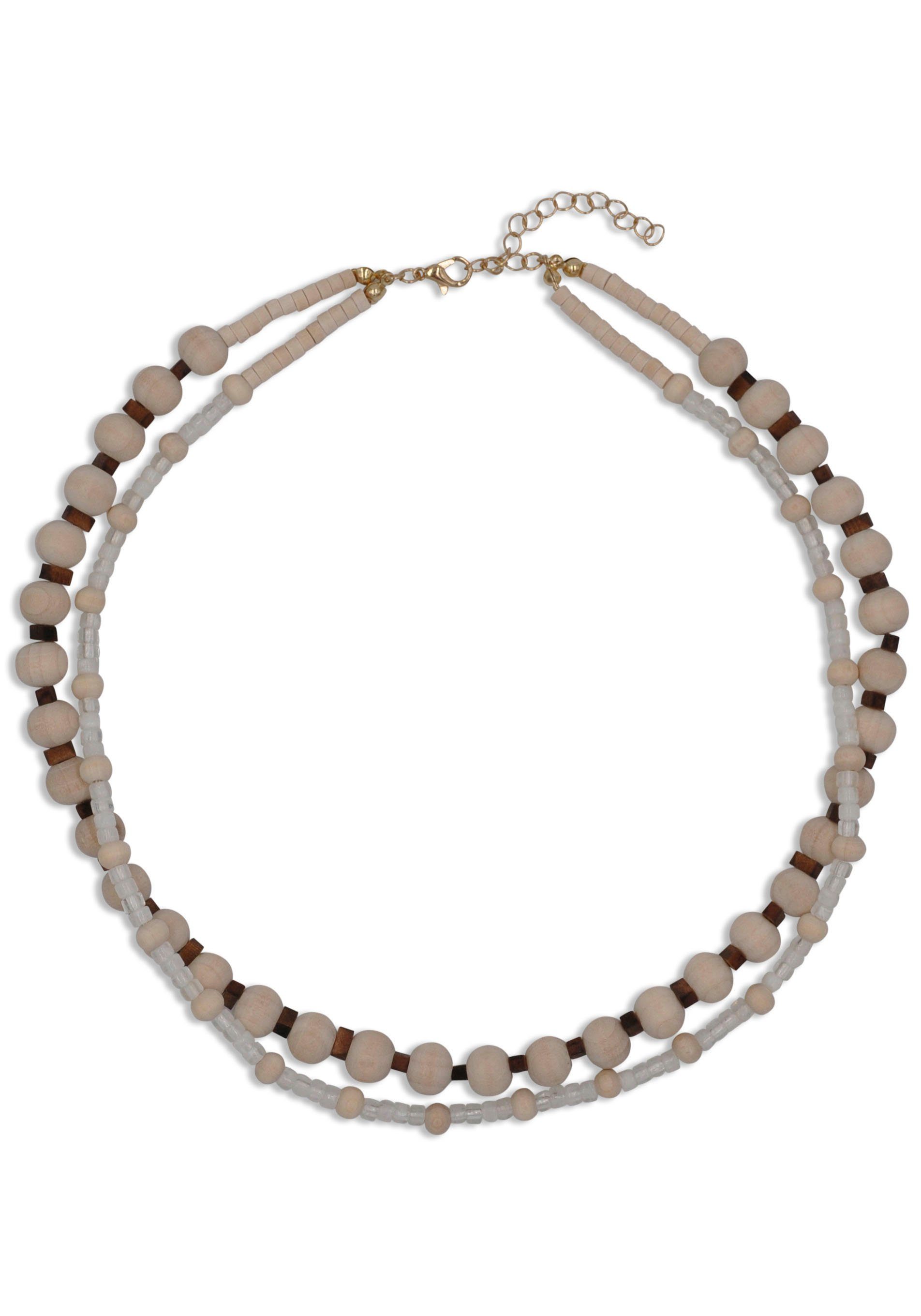 Firetti Collier Natuur-Dromen met houten parel unisex kettingen beige