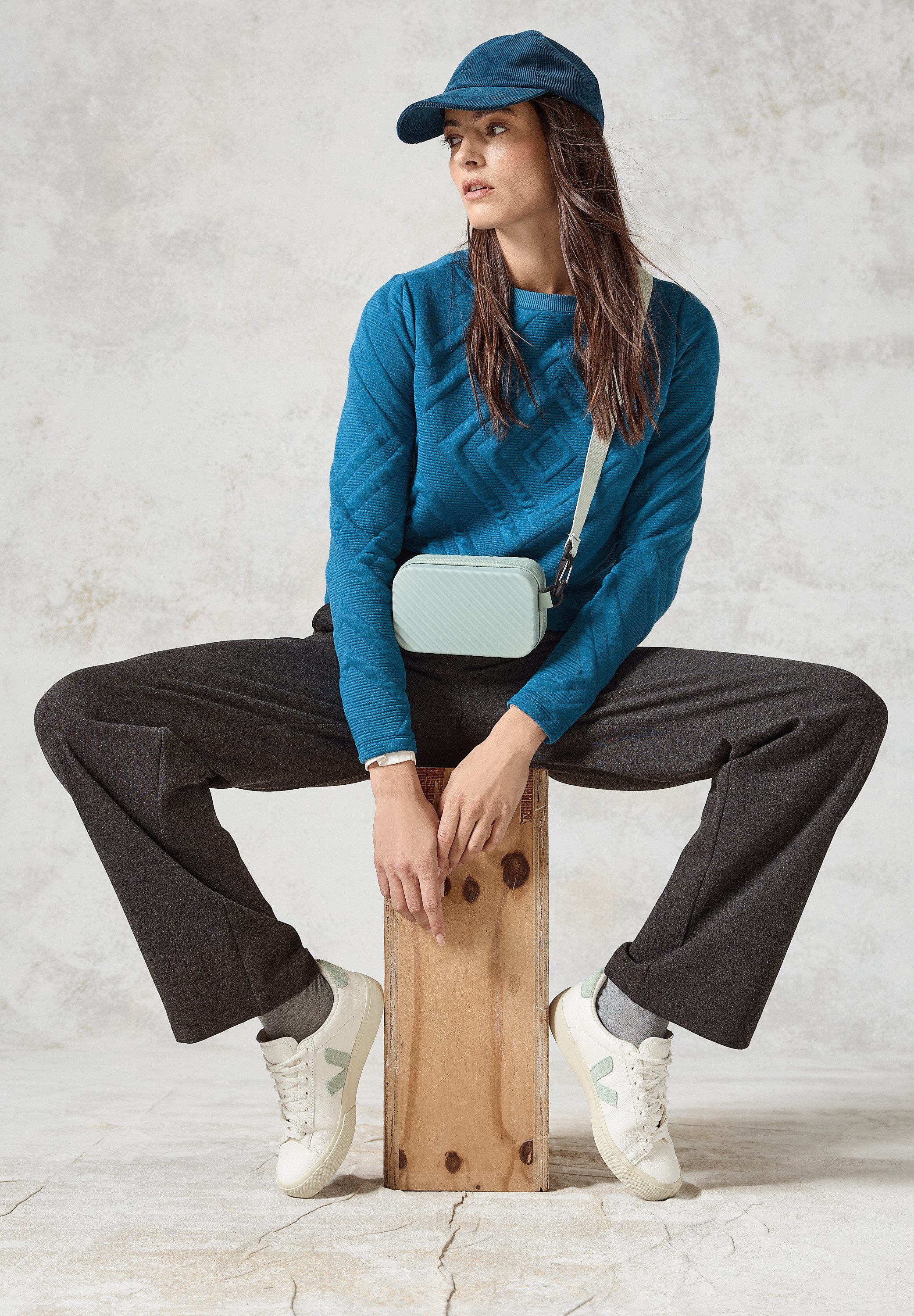 Cecil Sweatshirt met 3d structuurpatroon
