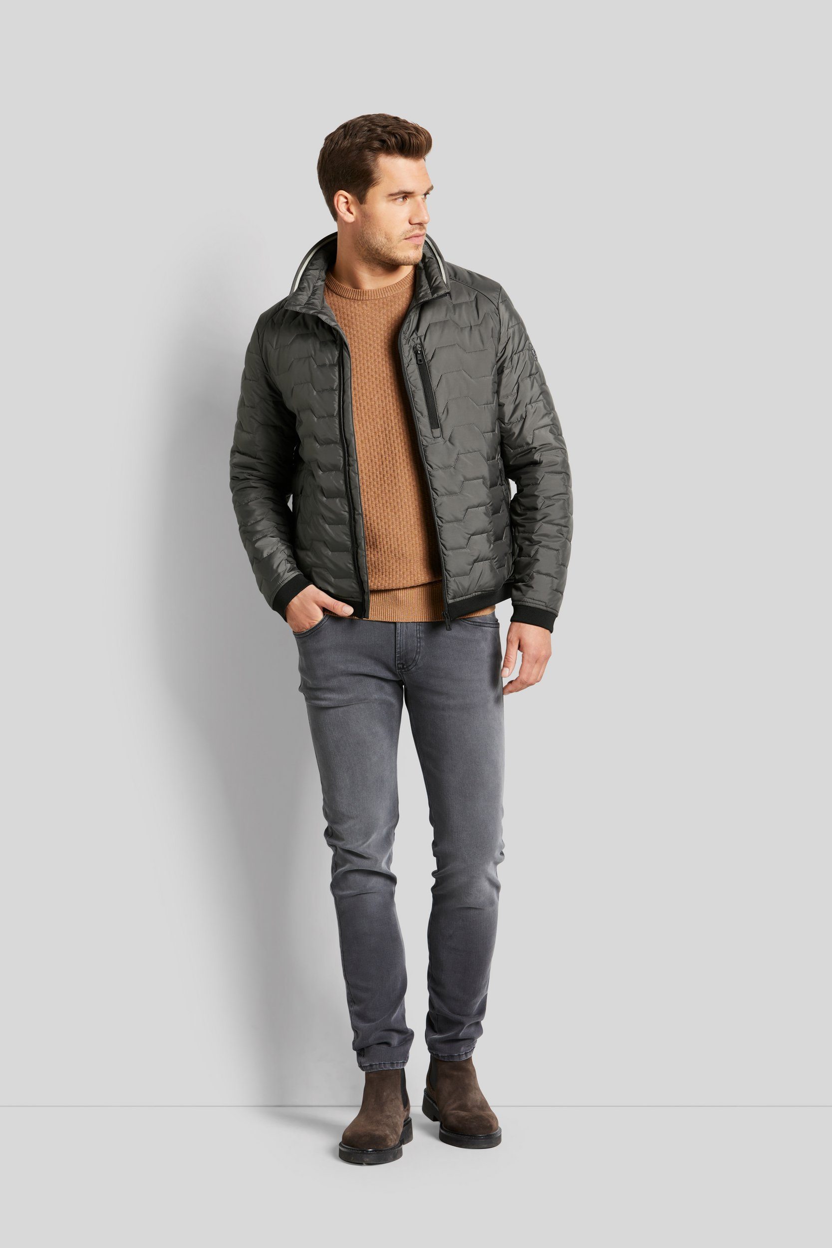 Bugatti Blouson met moderne opstaande kraag