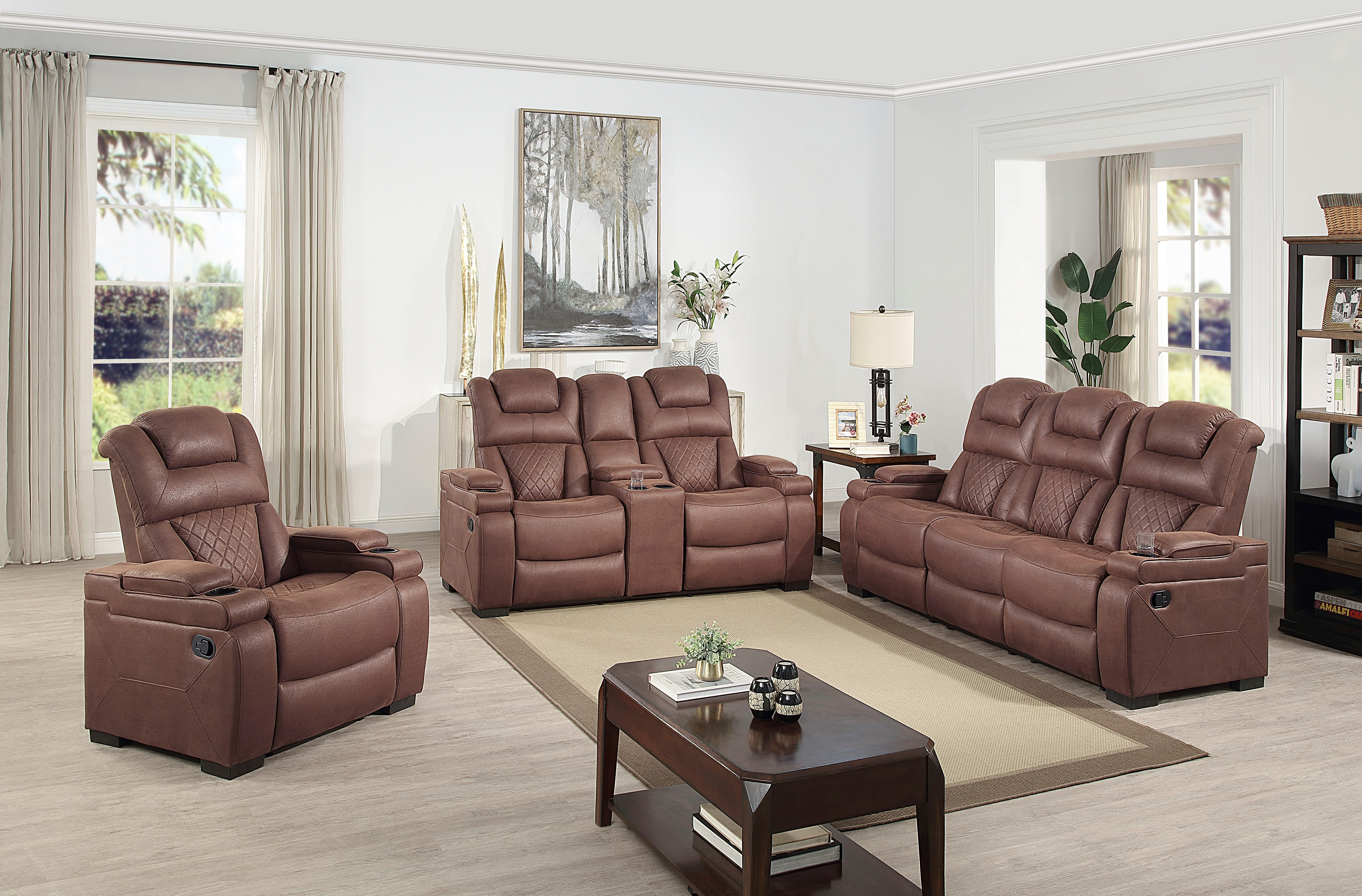 ATLANTIC home collection Relaxfauteuil Faris Relaxfunctie, bekerhouder en opbergruimte in armleuningen