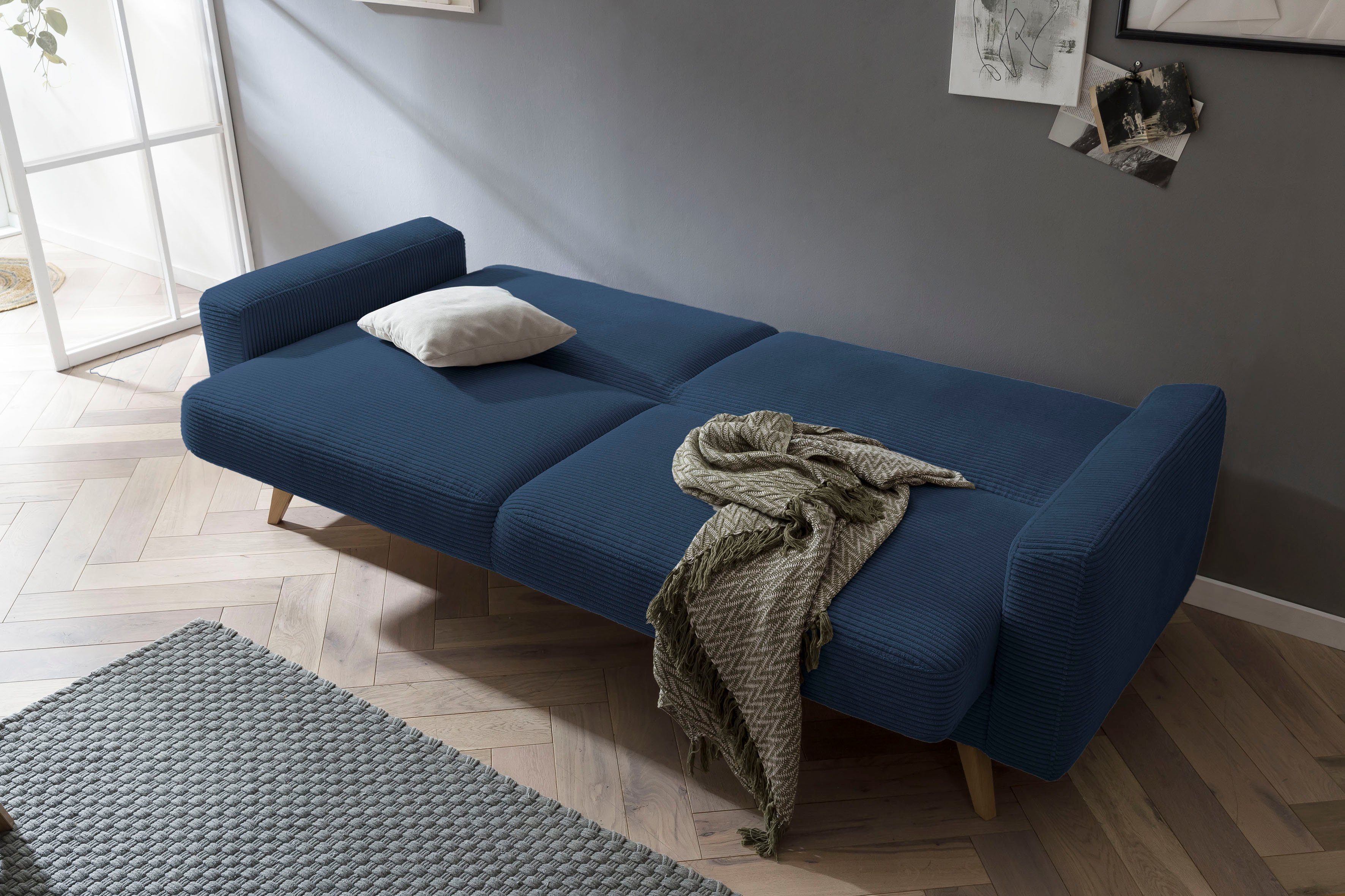 exxpo - sofa fashion 3-zitsbank Samso, elegant en comfortabel, actuele cord bekleding, kantelbank