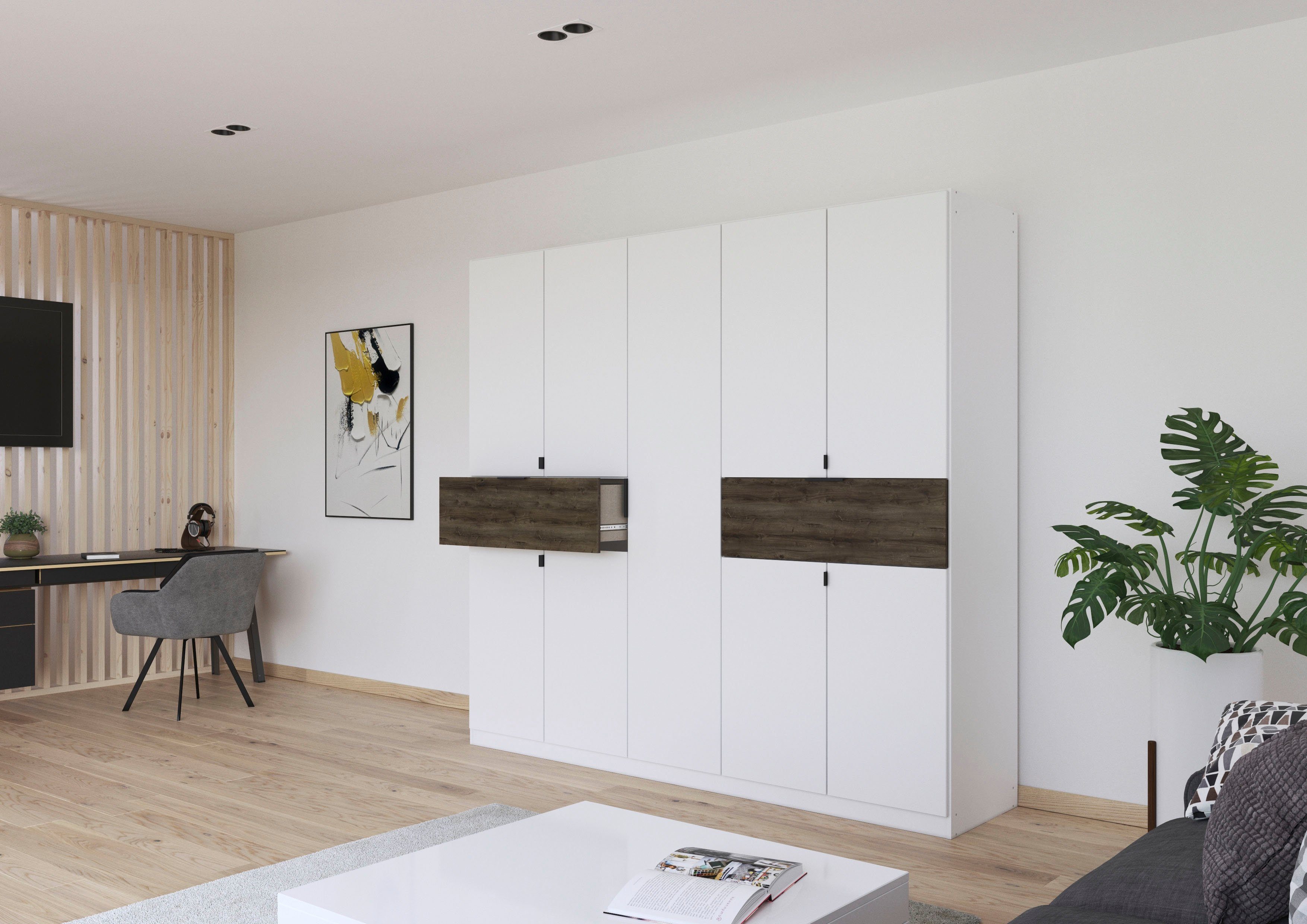 rauch Draaideurkast Kledingkast kast garderobe waskast TICAO met 2 ruime lades, veel opbergruimte made in germany