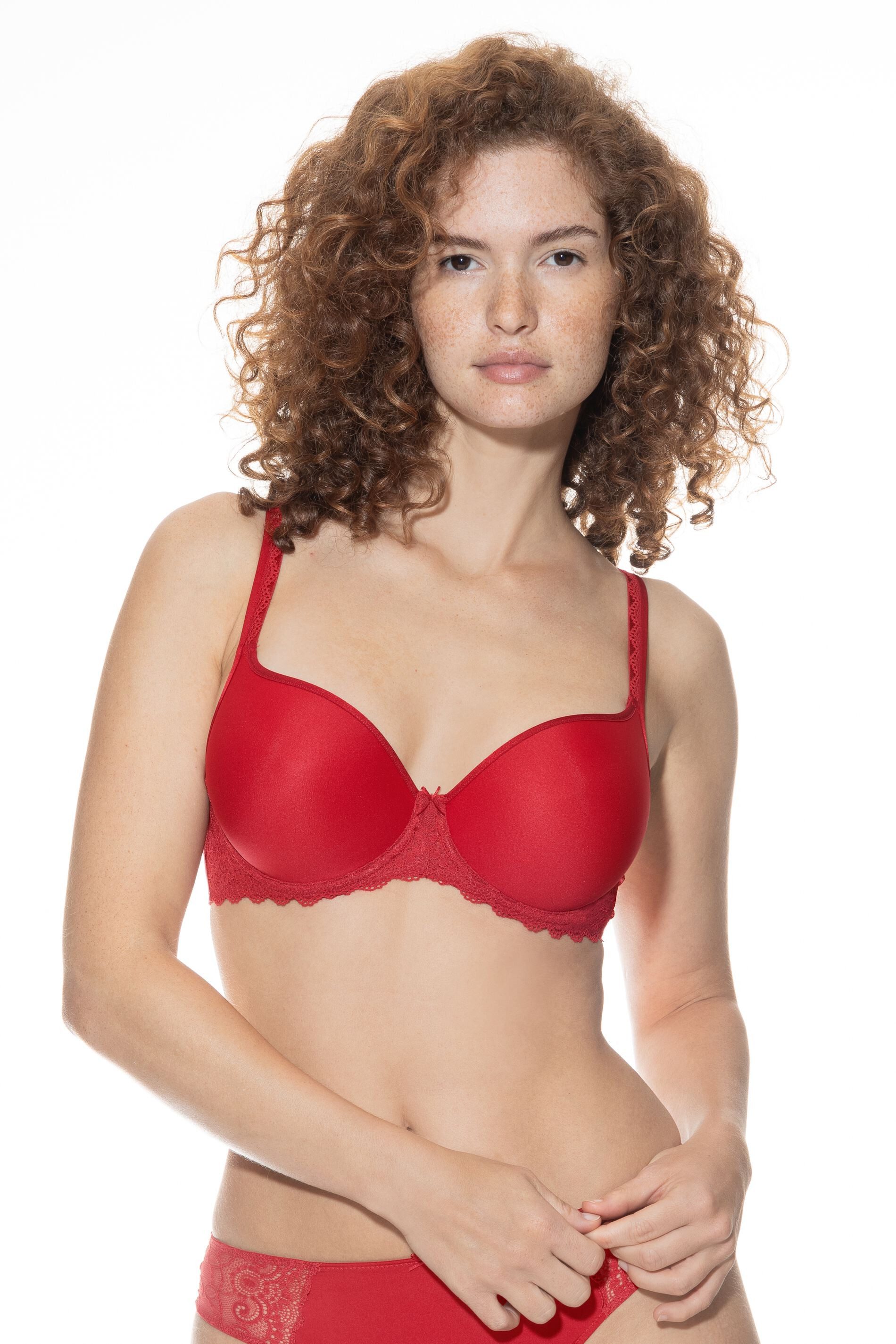 Mey Beugel-bh SERIE AMOROUS flinterdunne lingerie-schaaltjes geven een natuurlijke, ronde vorm dames beugel bh's maat 70 D rood