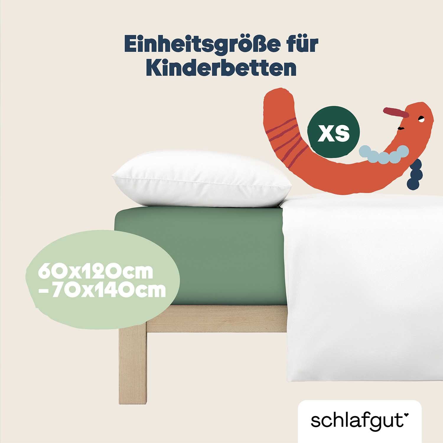 Schlafgut Hoeslaken Casual Mini Spannbettlaken voor kinderen, made in green by oeko-tex® (1 stuk)