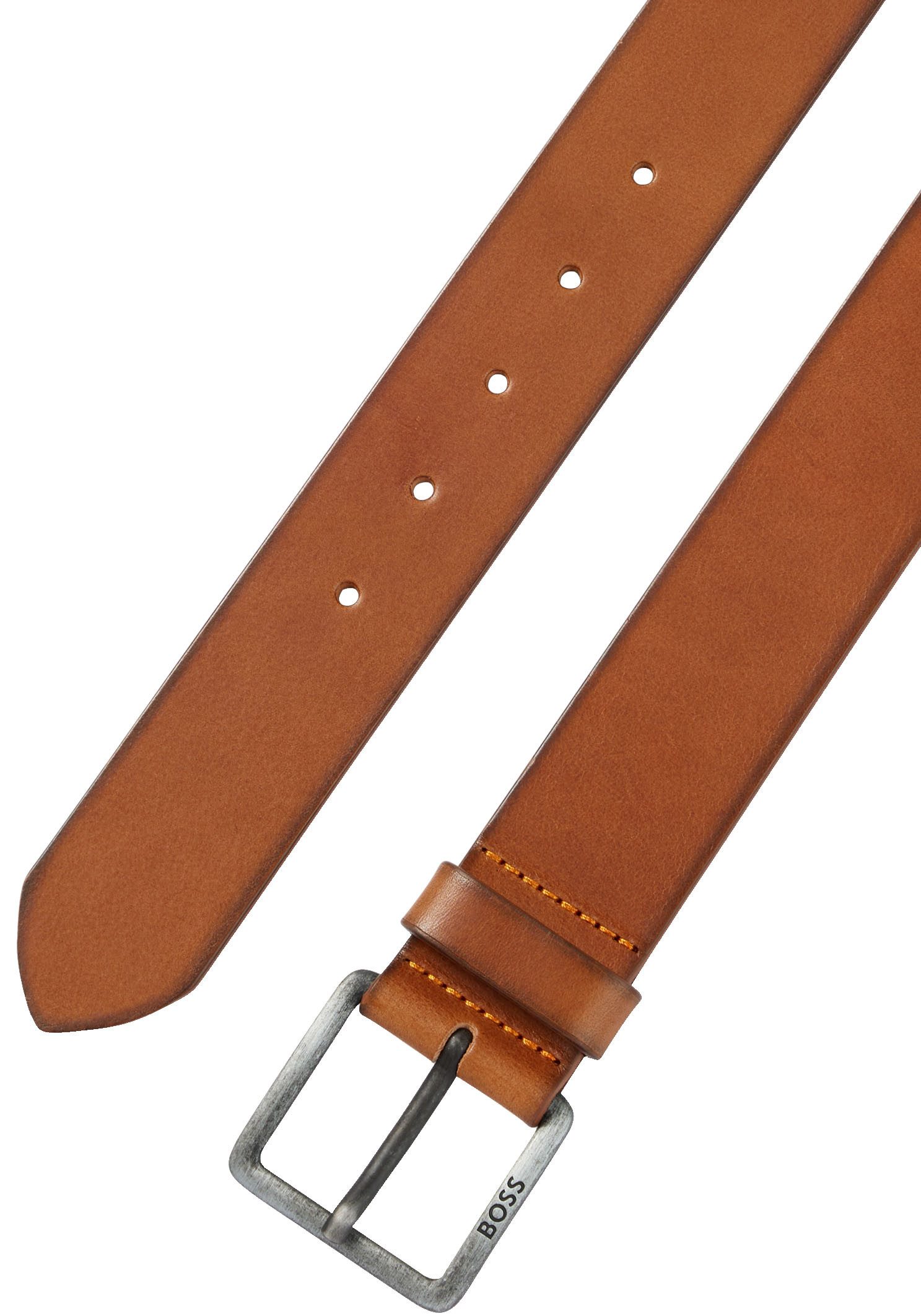 Boss Leren riem Jeeko_Sz40 met boss logo-tekst op de sluiting