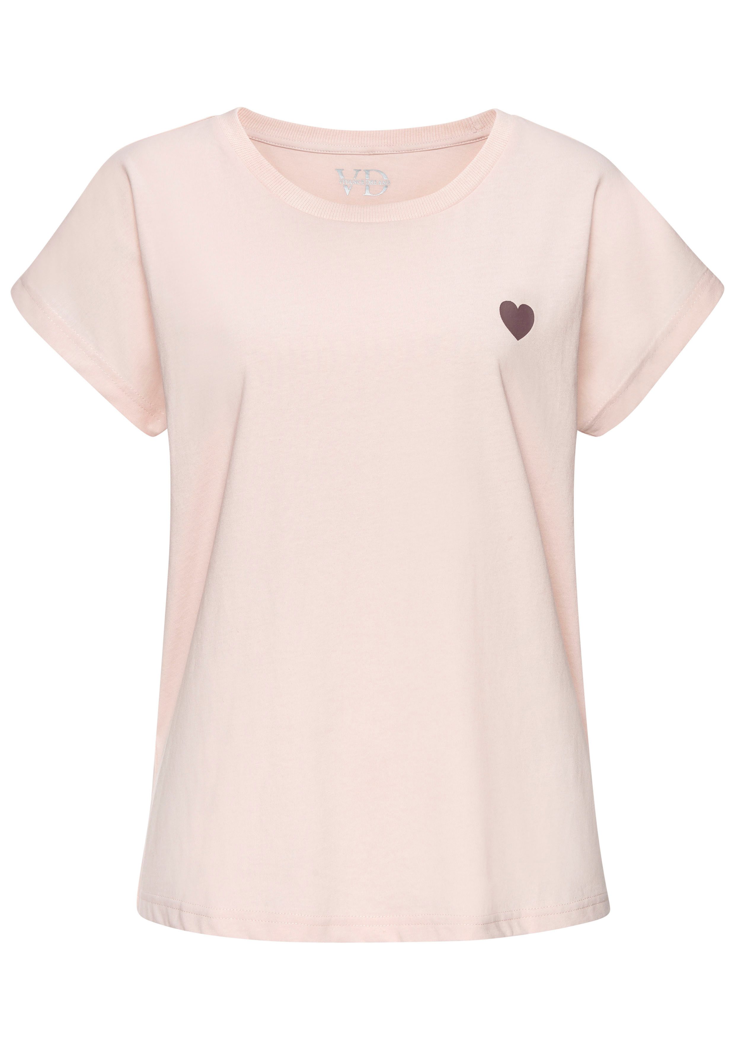 Vivance Dreams Shortama met schattig hartjespatroon (voordeelset, 4-delig)