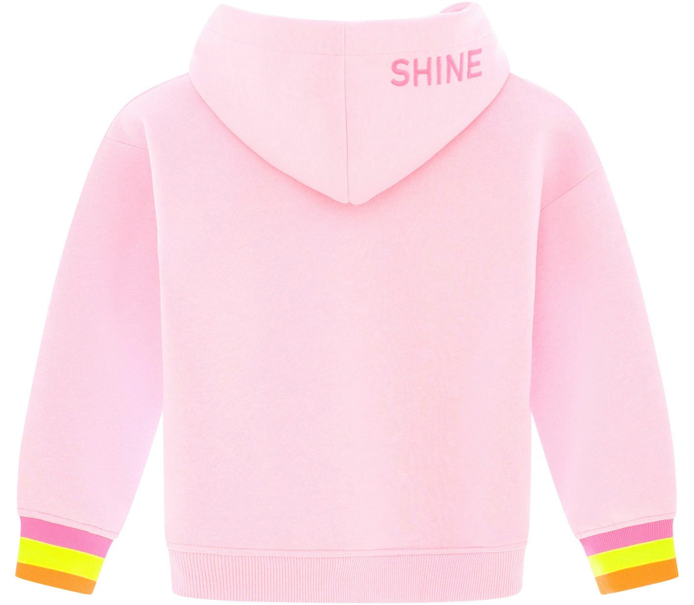 Zwillingsherz Hoodie Always Happy Kids met grote smiley en neonkleurige details