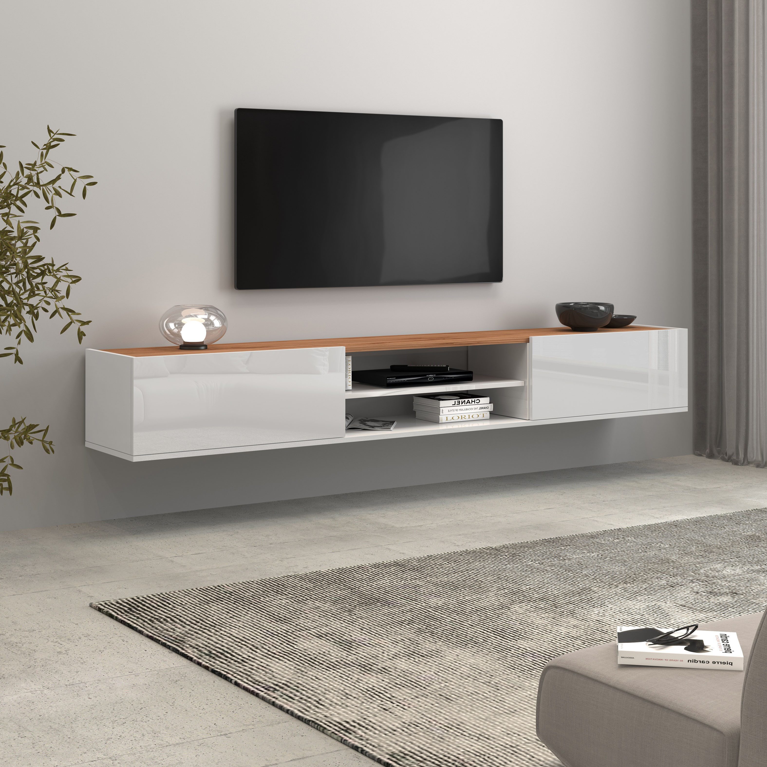 INOSIGN Tv-meubel Garda staand en hangend met 2 kleppen, 1 legplank, breedte 210 cm