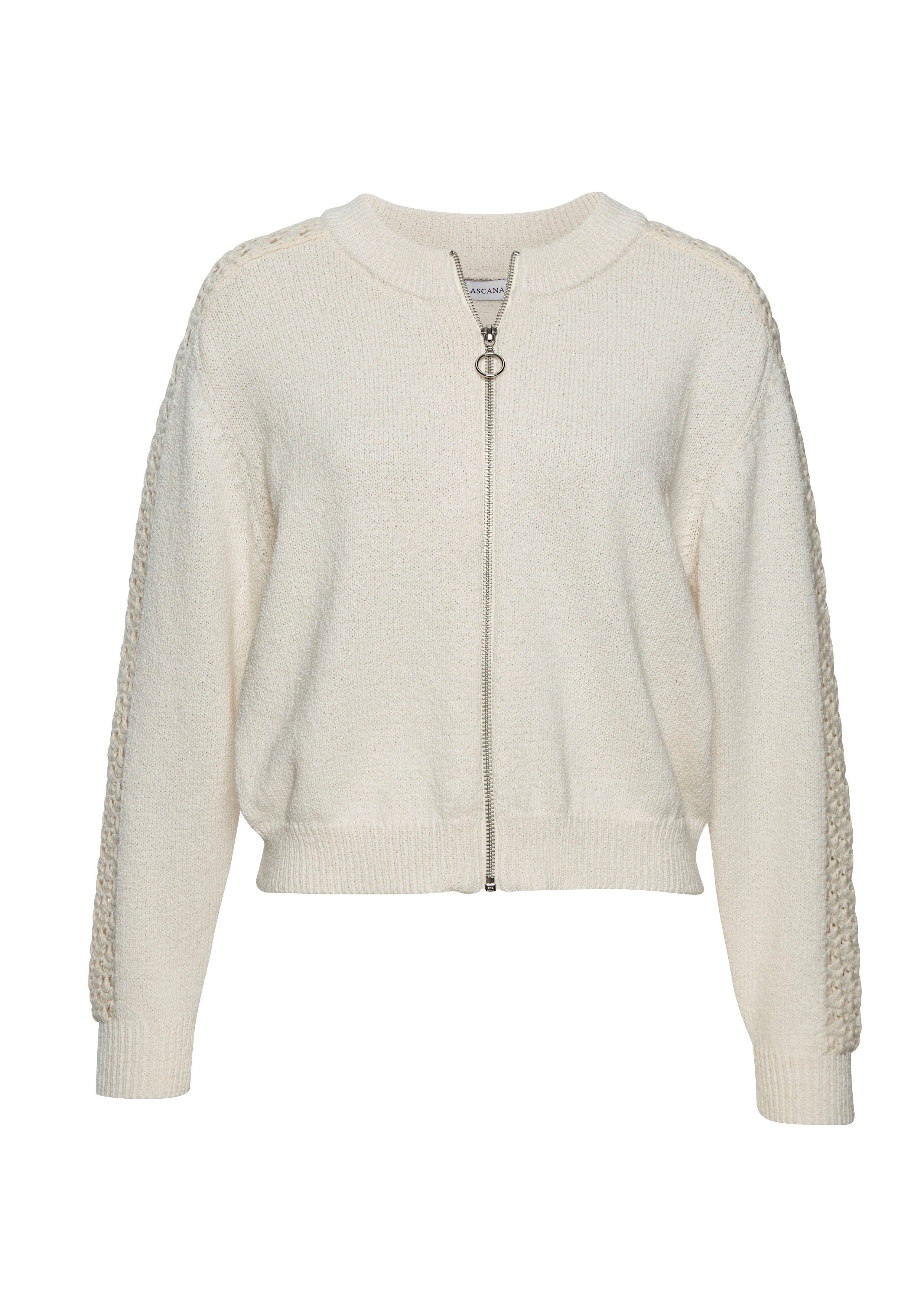Vivance Ajourvest met haakdetails aan de mouw, knuffelzachte cardigan, modieus