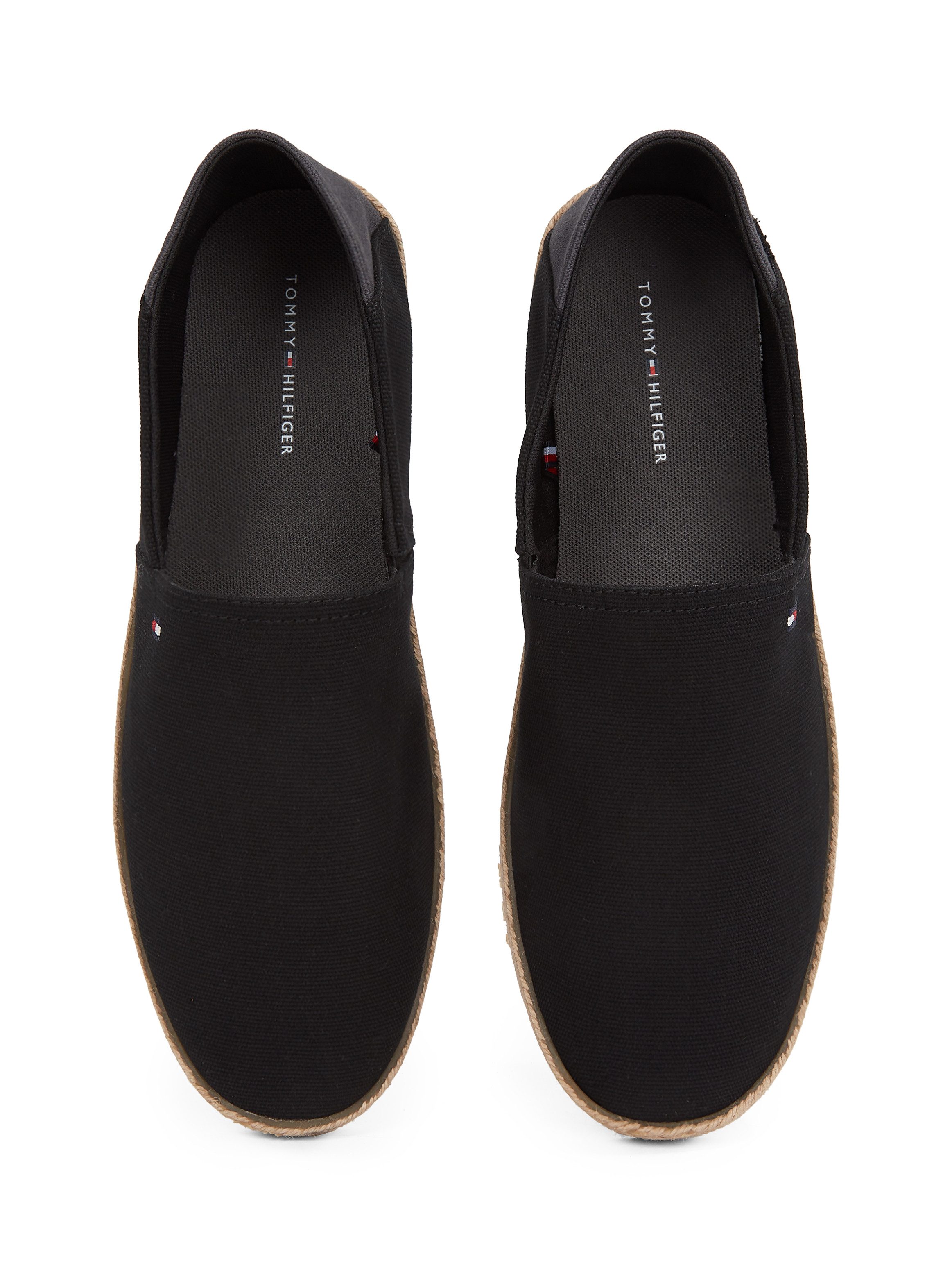 Tommy Hilfiger Instappers HILFIGER ESPADRILLE CORE TEXTILE , instapschoen, espadrilles, zomerschoen, contrastaccent op de hiel