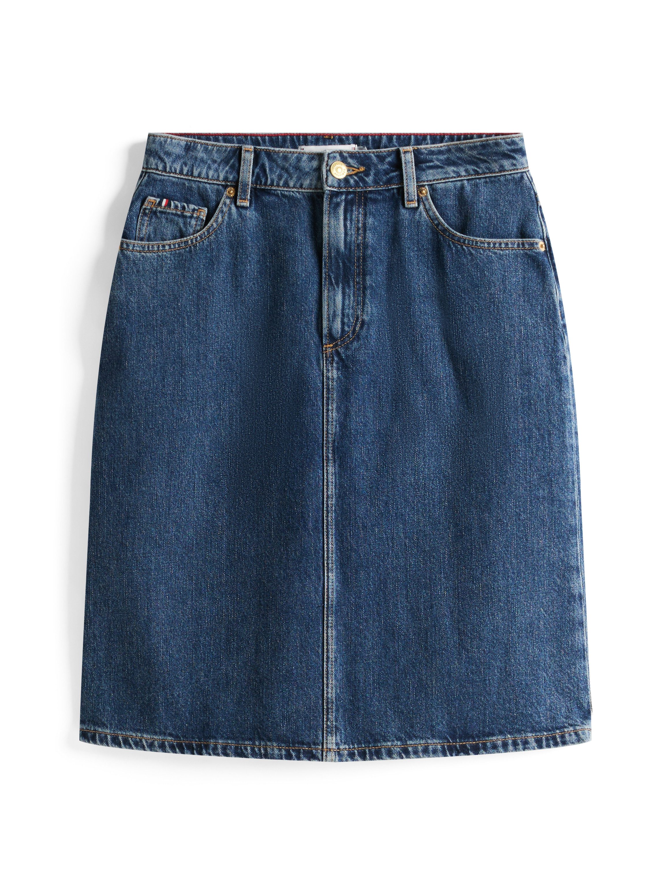 Tommy Hilfiger Jeans rok DNM DEE STRAIGHT KNEE RW SKIRT