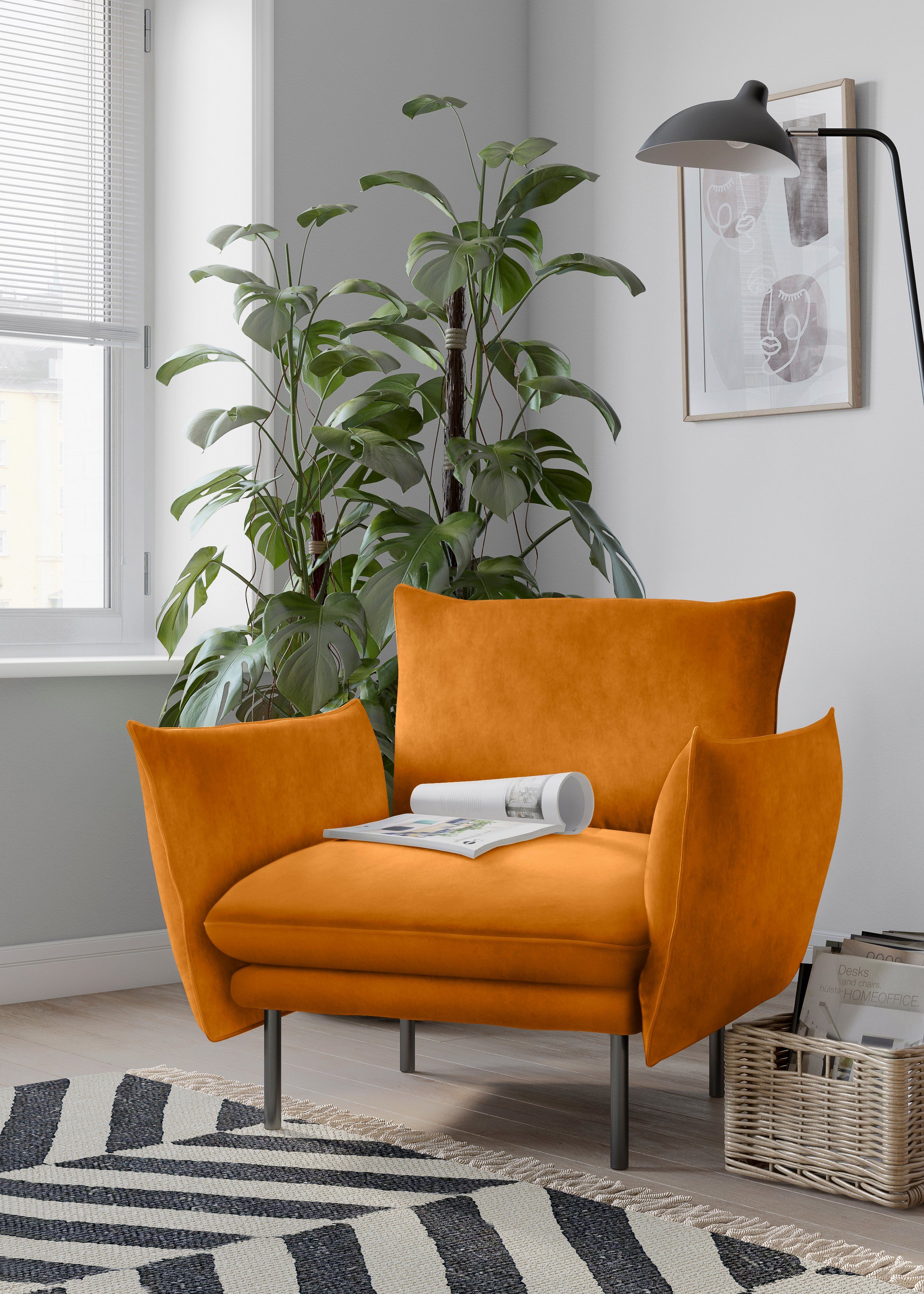 andas Fauteuil Stine cocktailstoel Bijzonder design door kussen-look en opstaande naad, by Morten Georgsen fauteuils goud(kleur)
