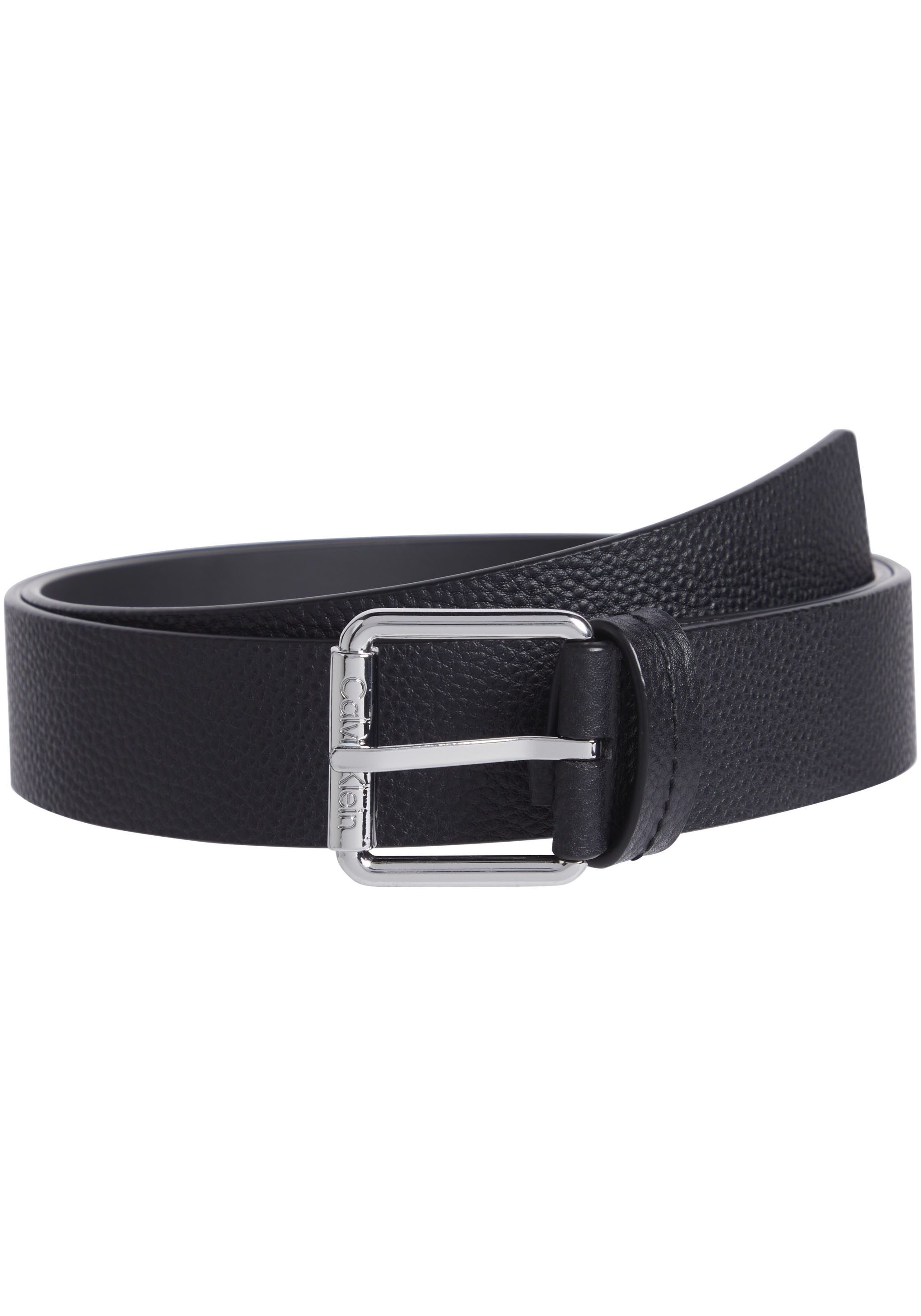 Calvin Klein Zwarte Leren Riem met Gespsluiting Black Heren