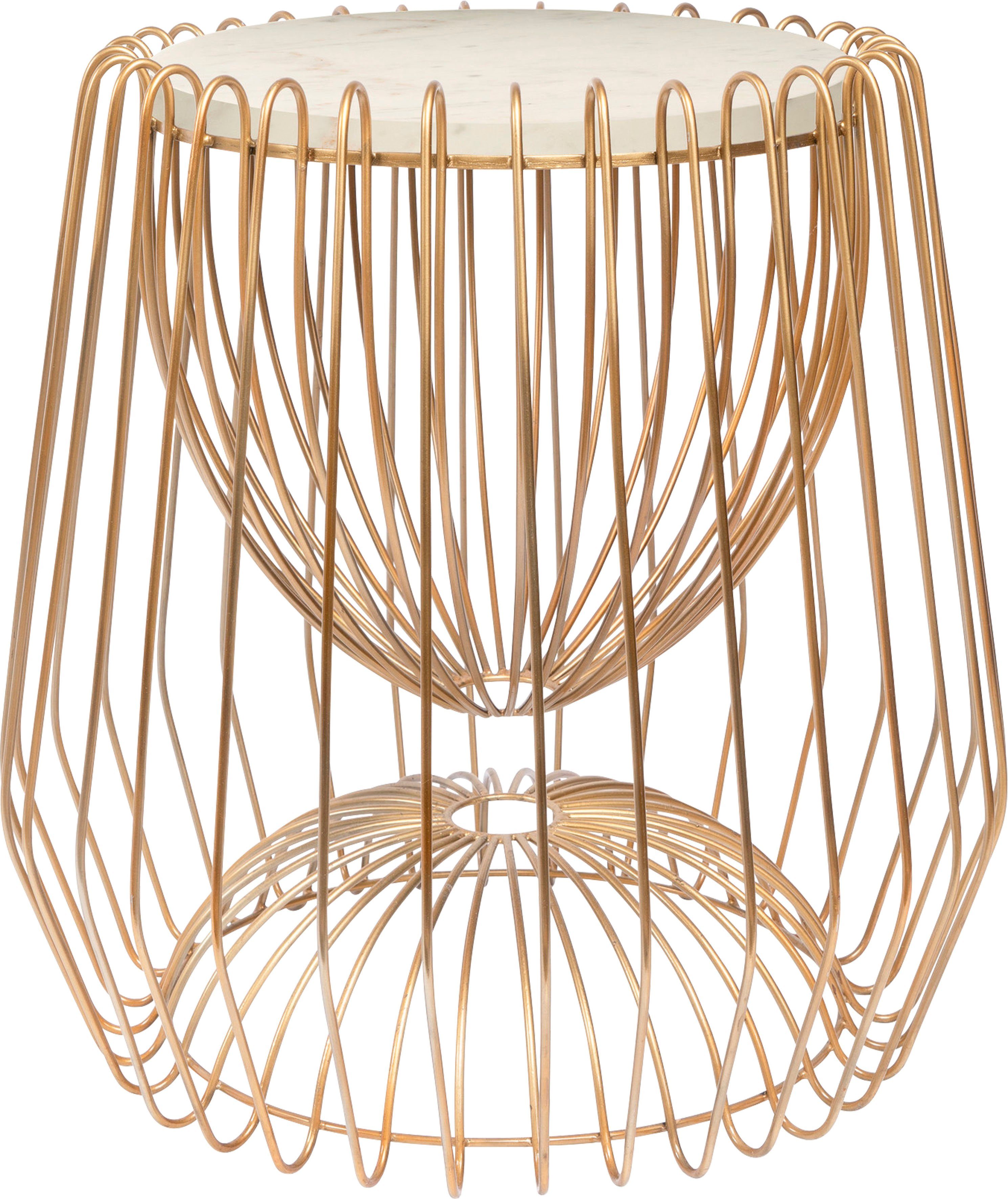 Kayoom Bijzettafel Malibu 225, bijzettafel met luxe marmeren blad ø marmeren blad: 33,5 cm, trendy metalen design, onderhoudsvriendelijk (1 stuk)