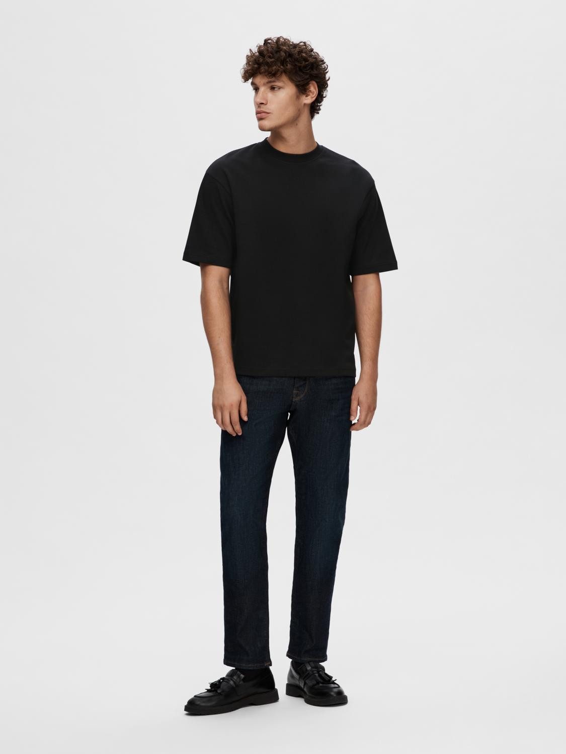 SELECTED HOMME Shirt met ronde hals SLHLOOSEOSCAR SS O-NECK TEE NOOS