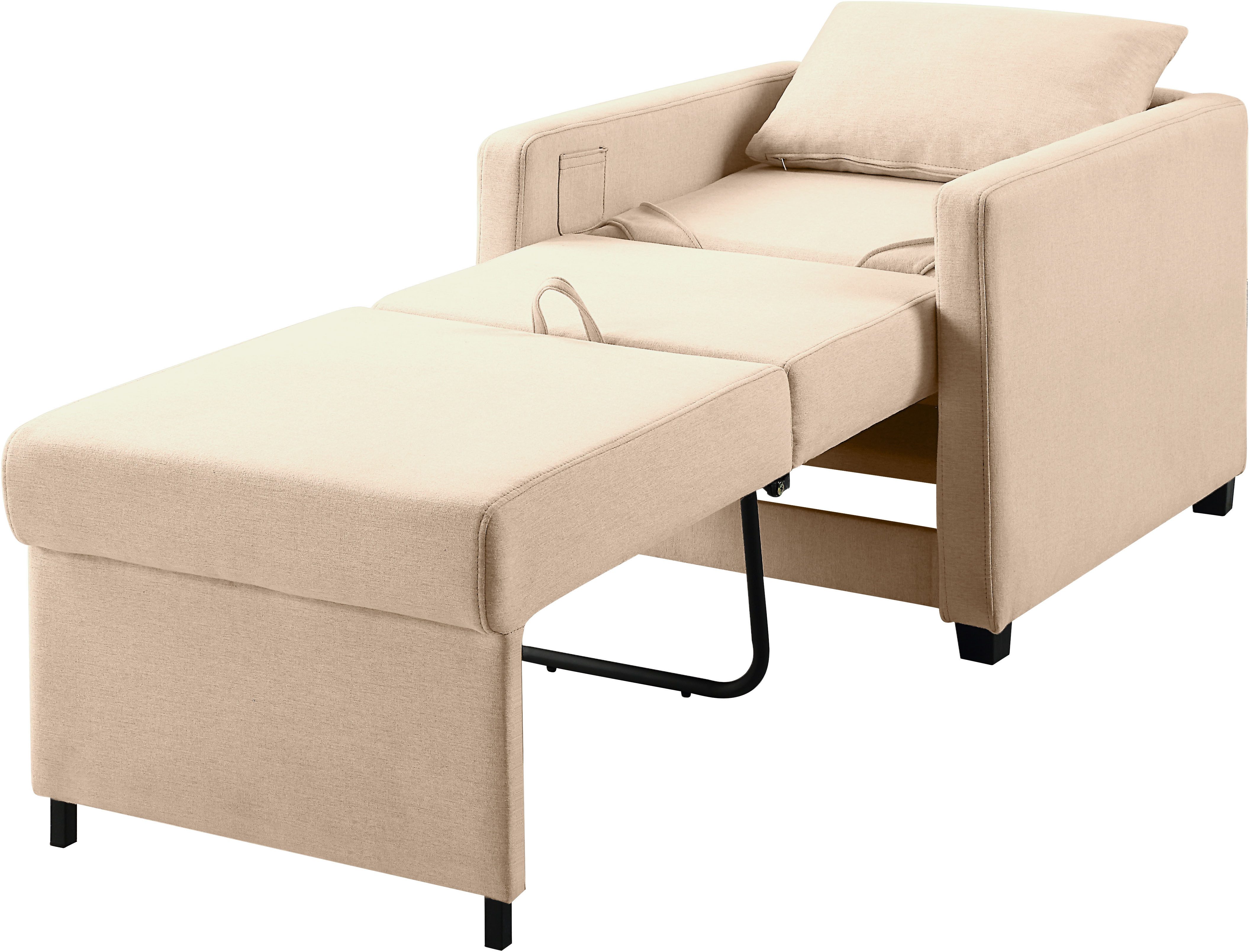 ATLANTIC home collection Relaxfauteuil Jerry met slaapfunctie, als logeerbed en inclusief kussens