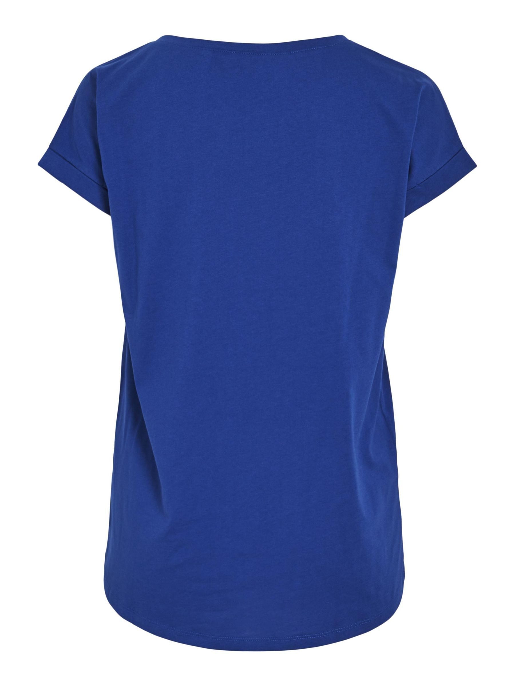 Vila Shirt met ronde hals VIDREAMERS NEW PURE T-SHIRT/SU-NOOS Basic dames T-shirt met ronde hals en omgeslagen mouwen