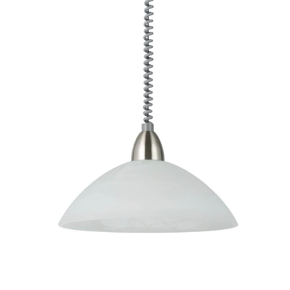 EGLO Hanglamp LORD 2 hanglamp, grijs, matglas in wit, in hoogte verstelbaar Hanglamp, spiraalsnoer, in hoogte verstelbaar, keukenlamp, E27, Ø 36 cm (1 stuk)