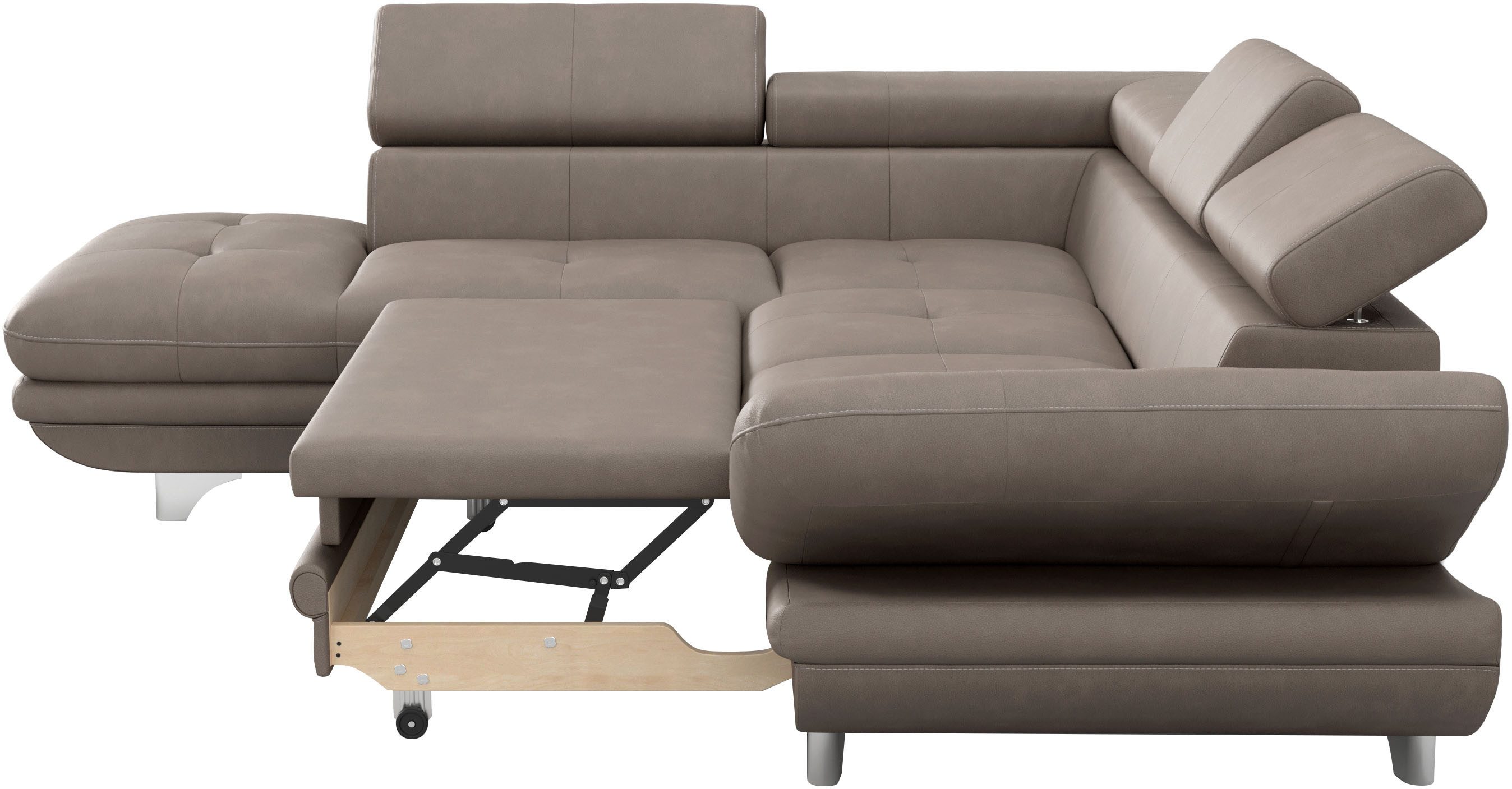 COTTA Hoekbank Enterprise L-vorm met hoofd- en armverstelling, optioneel met bedfunctie