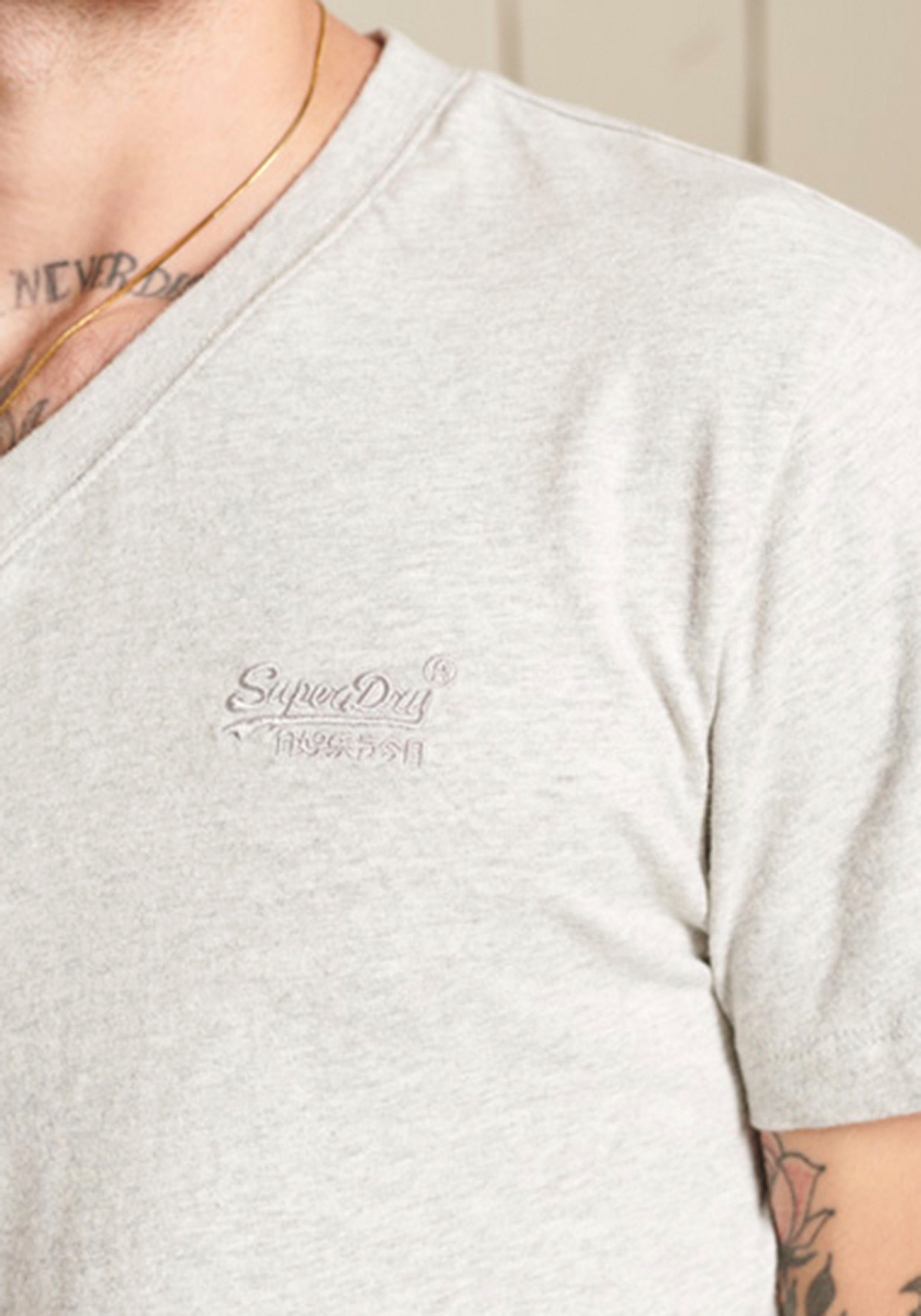 Superdry Shirt met V-hals VINTAGE LOGO EMB VEE
