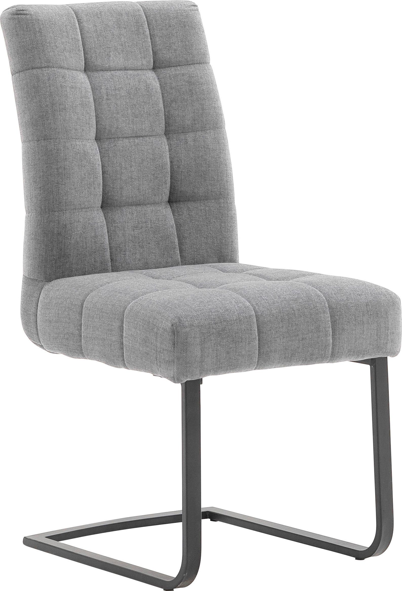 MCA furniture Vrijdragende stoel Salta (2-set), frame vlakke buis, zwart mat gelakt, aqua clean bekleding (2 stuks)