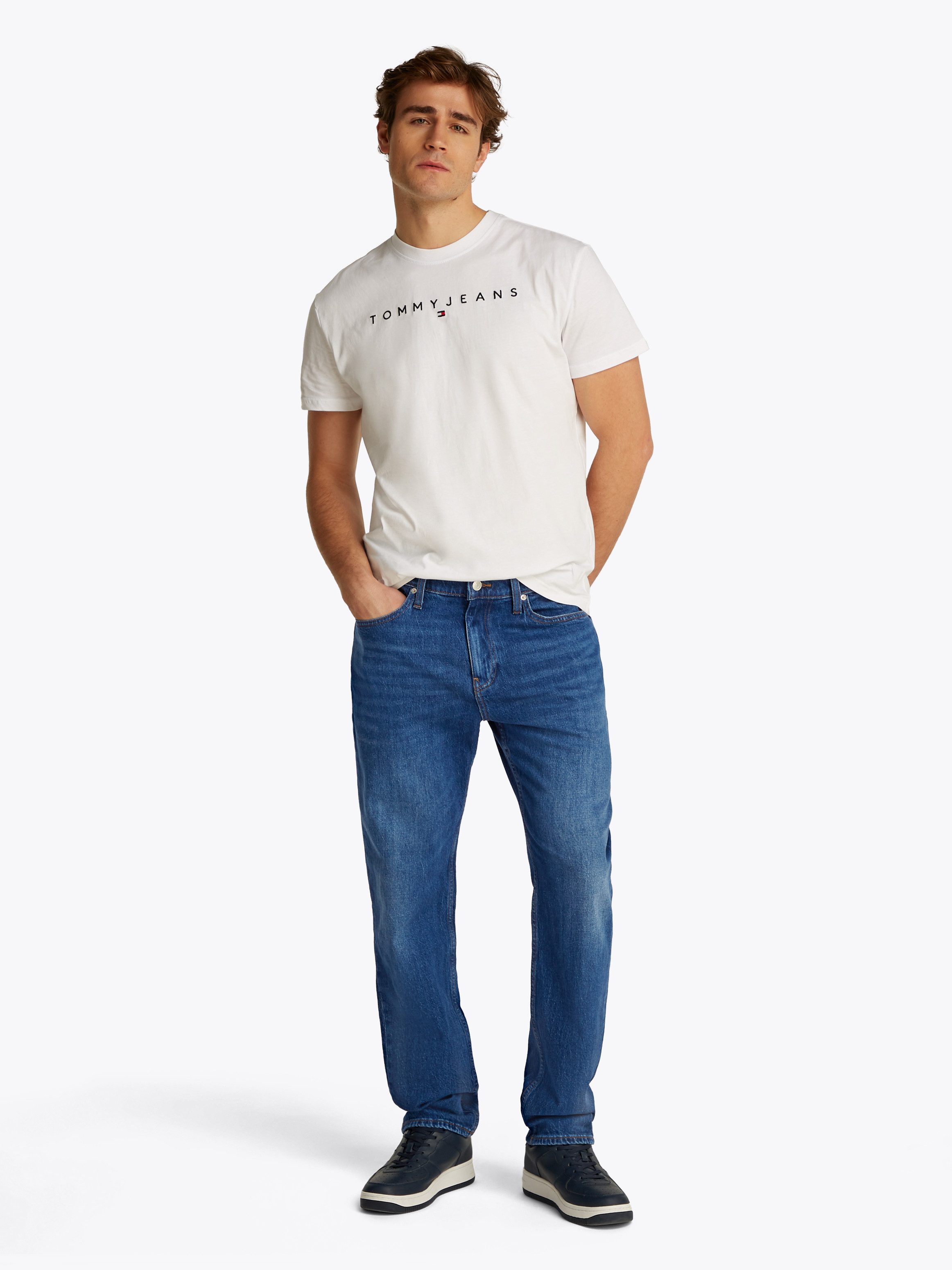 TOMMY JEANS Slim fit jeans RYAN SLIM STRAIGHT met gestempeld logo