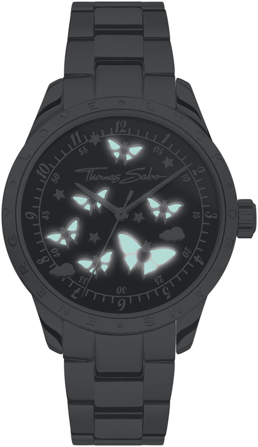 THOMAS SABO Kwartshorloge Butterflies Horloge, dameshorloge, stalen band, analoog