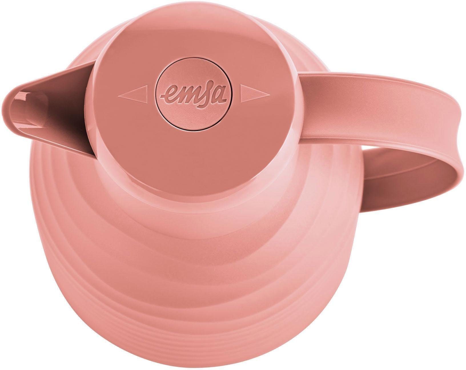 Emsa Thermoskan Samba Wave Made in Germany, 12u warm/24u koud, Quick-Press deksel, glazen fles