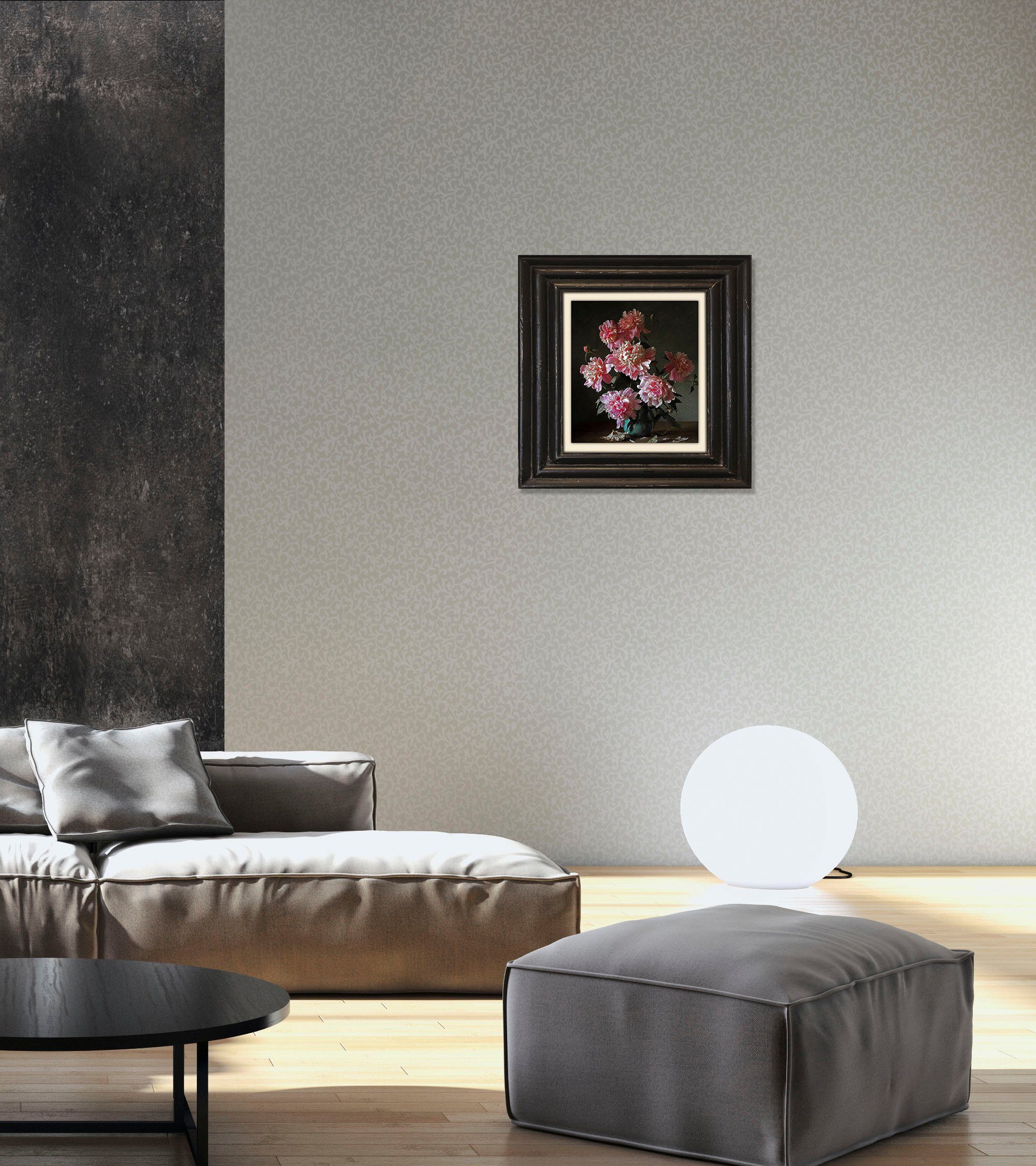 queence Artprint op linnen Bloemen Premium canvasstof, handgemaakt in Duitsland, 40x40cm