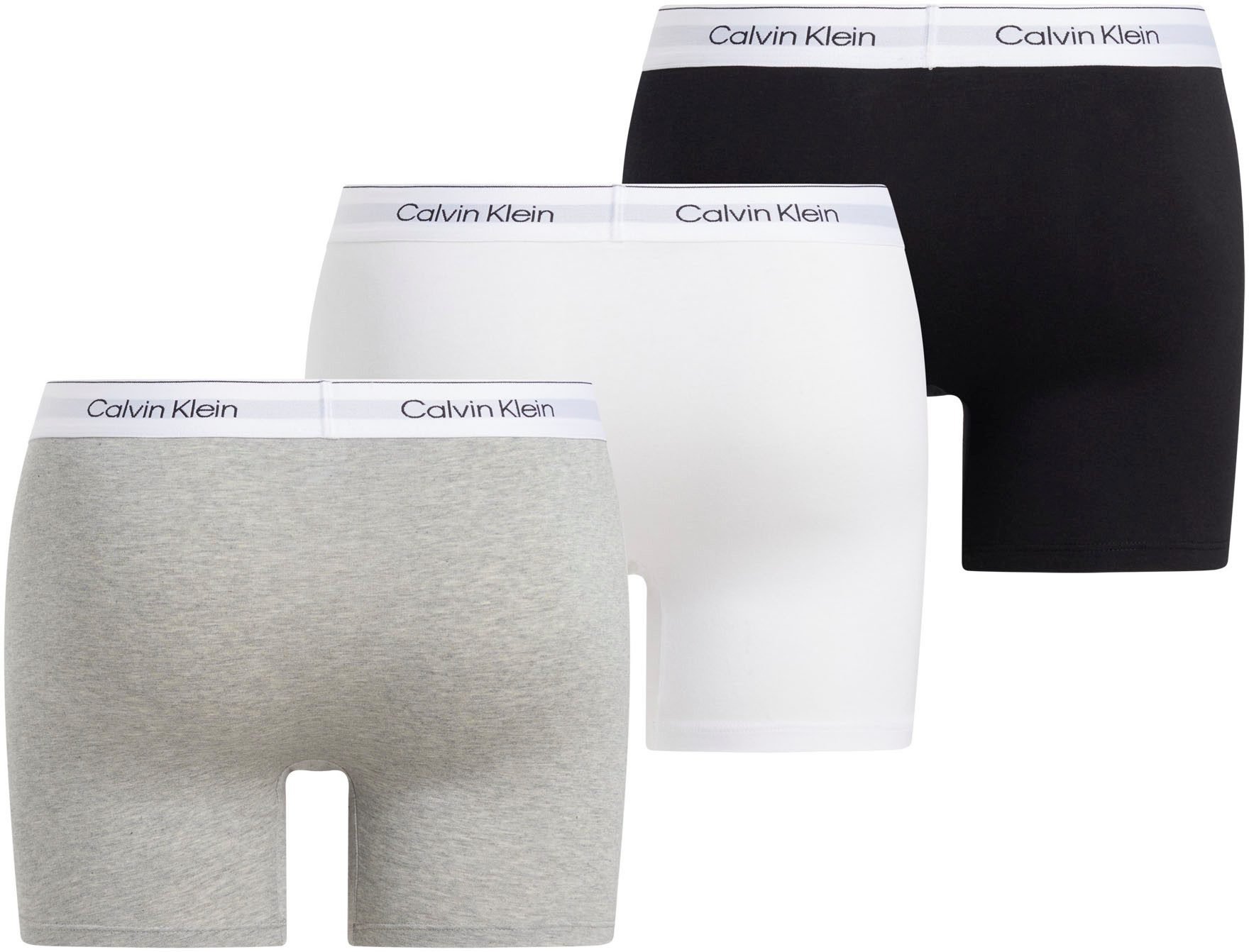 Calvin Klein Boxershort BOXER BRIEF 3PK met langere pijpen, logo-elastische band (3 stuks) (set, 3 stuks)