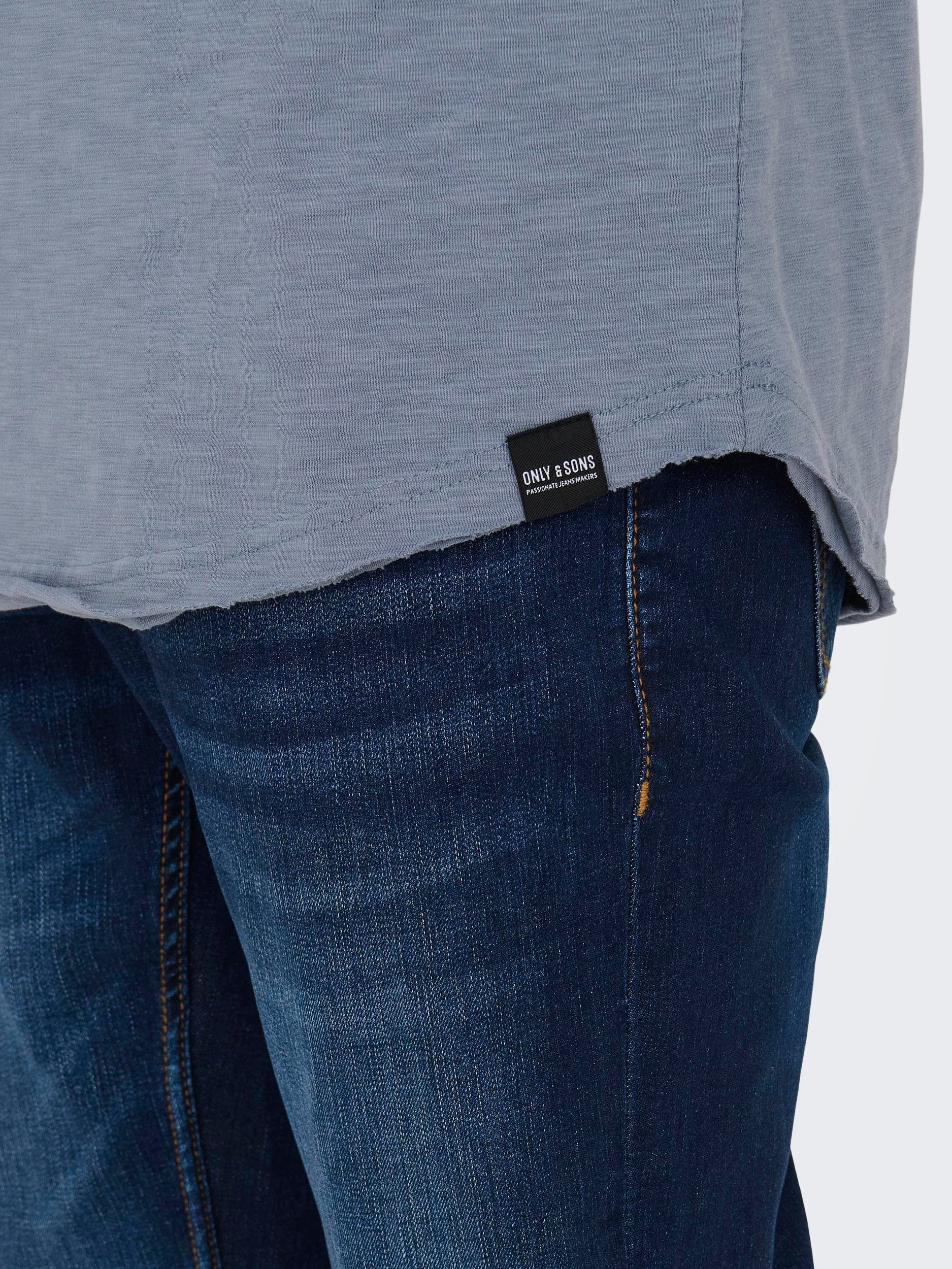 ONLY & SONS Shirt met ronde hals ONSBENNE LONGY SS TEE NF 7822 NOOS