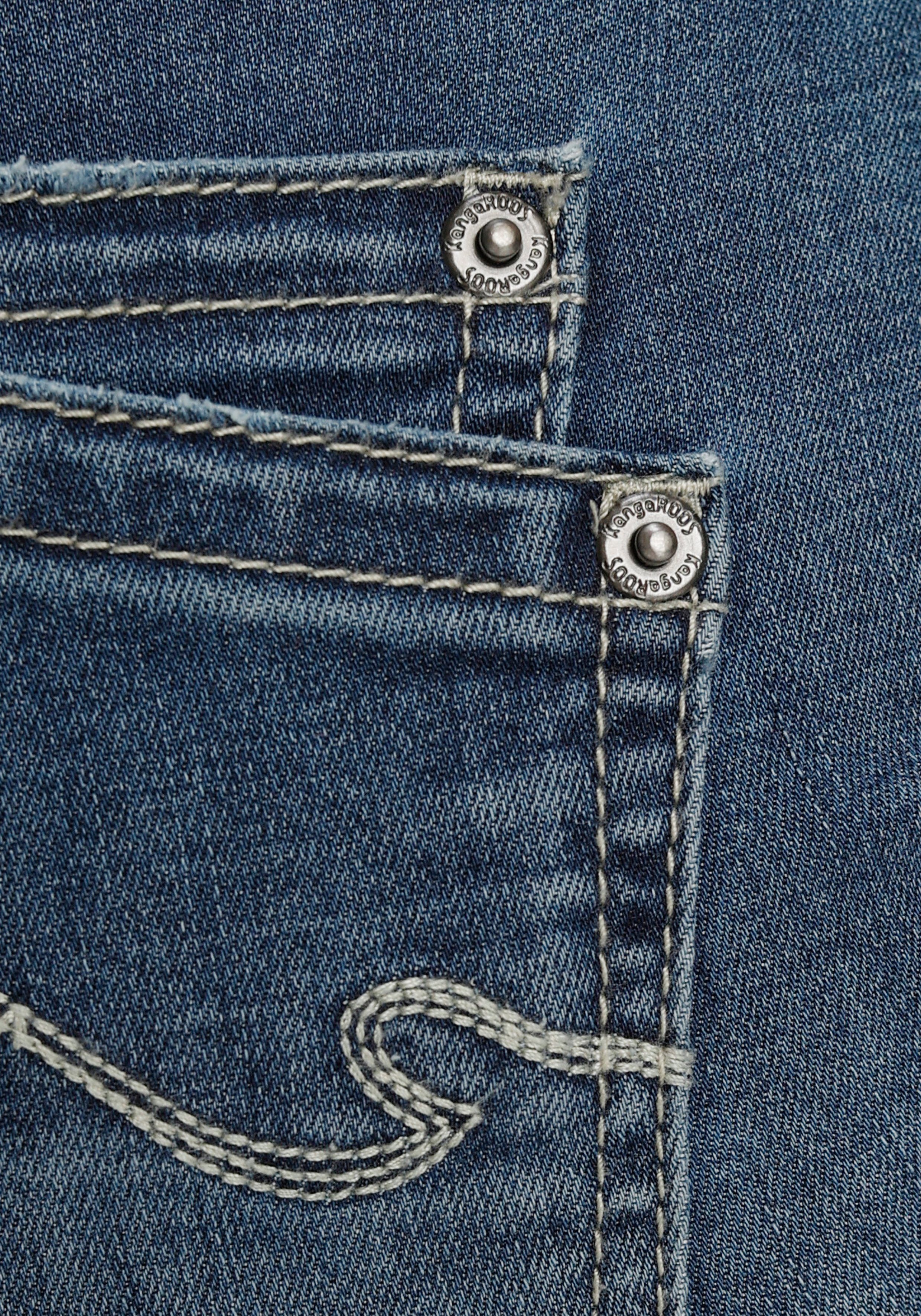 KangaROOS 7/8 jeans Culotte jeans rechte pasvorm, modieuze slijtage-effecten, normale taille