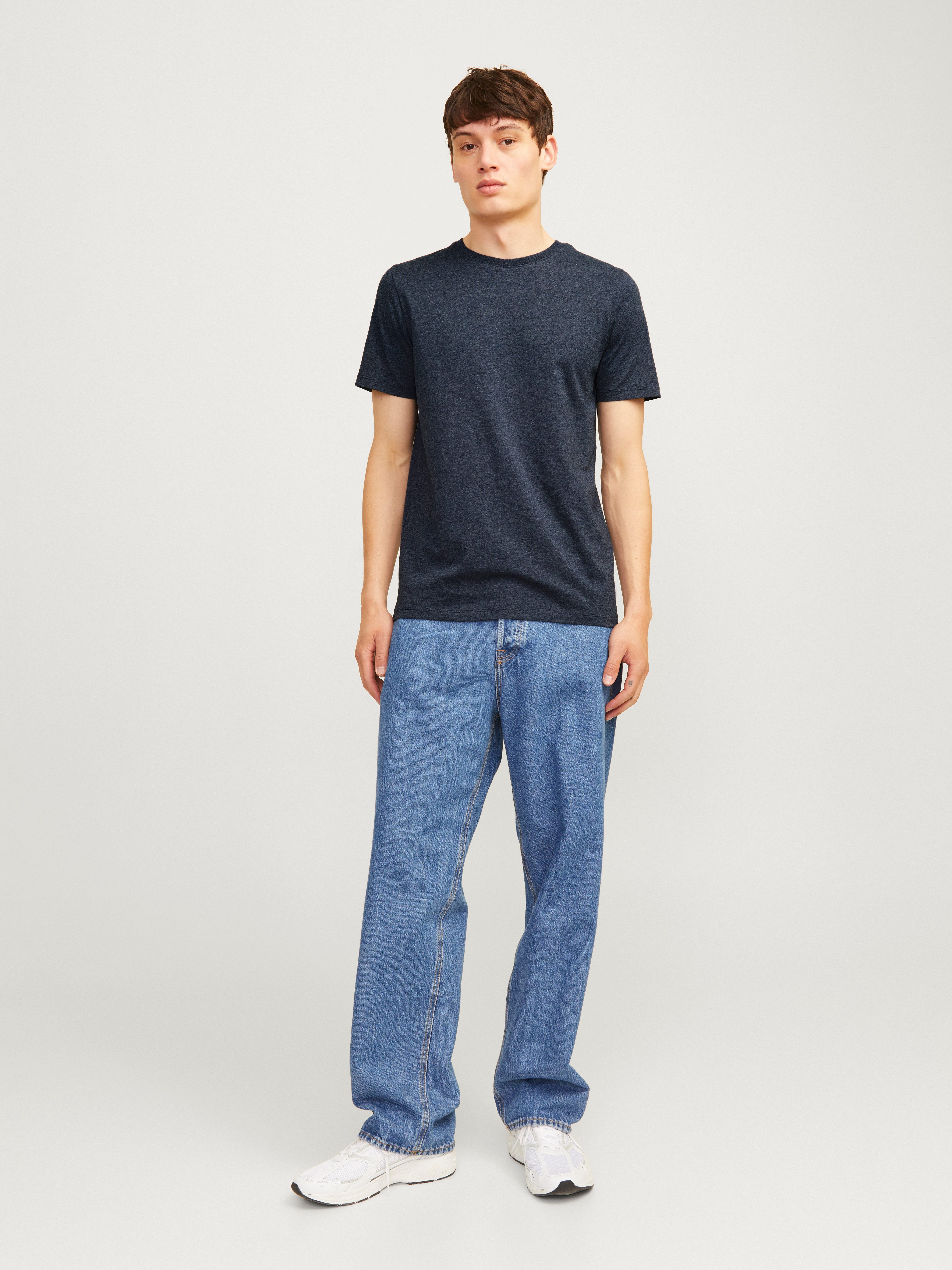 Jack & Jones Shirt met ronde hals JJEORGANIC MELANGE TEE SS O-NECK NOOS