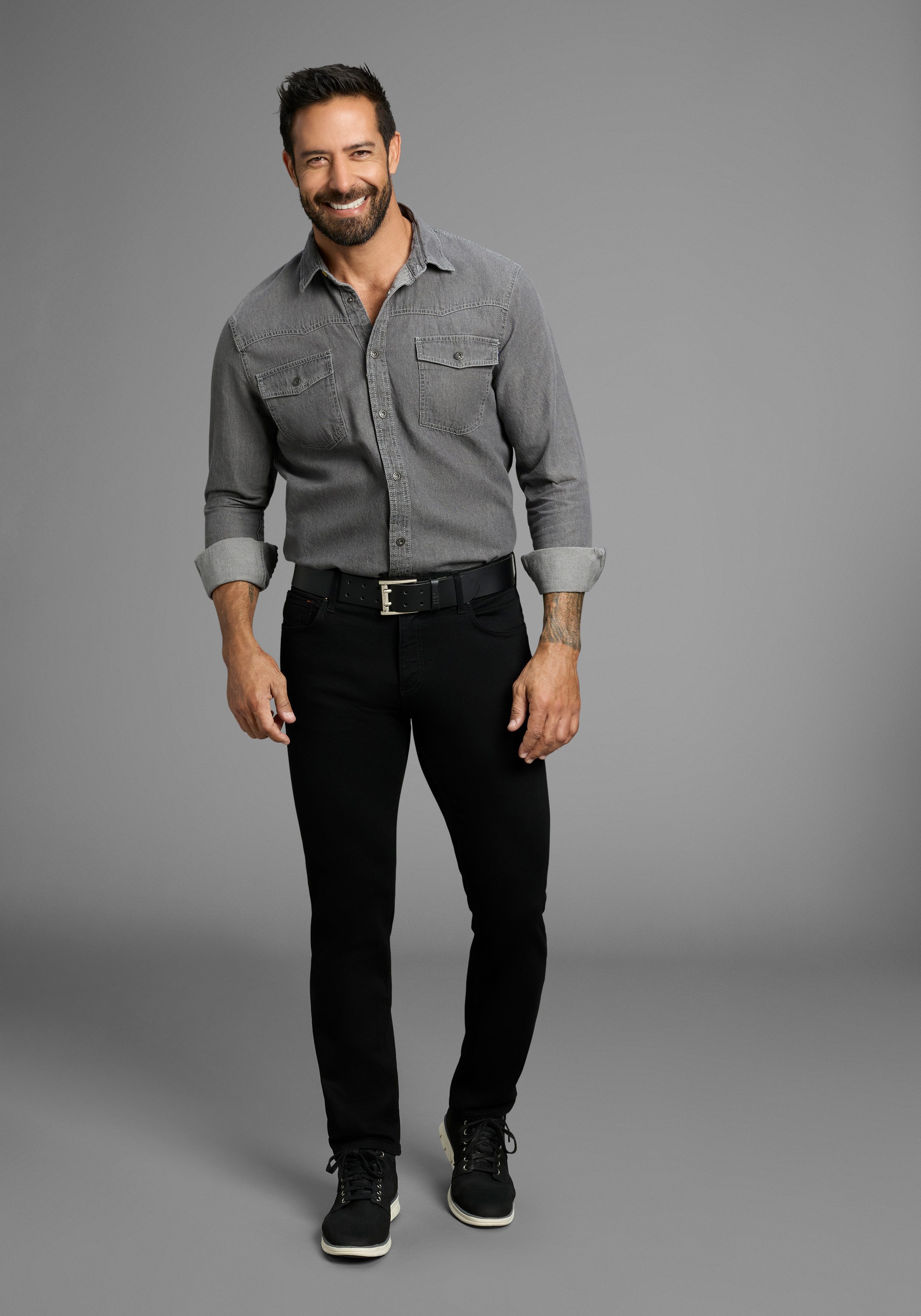 H.I.S Straight jeans NEW DALE rechte broek, met used-effecten, lage taille