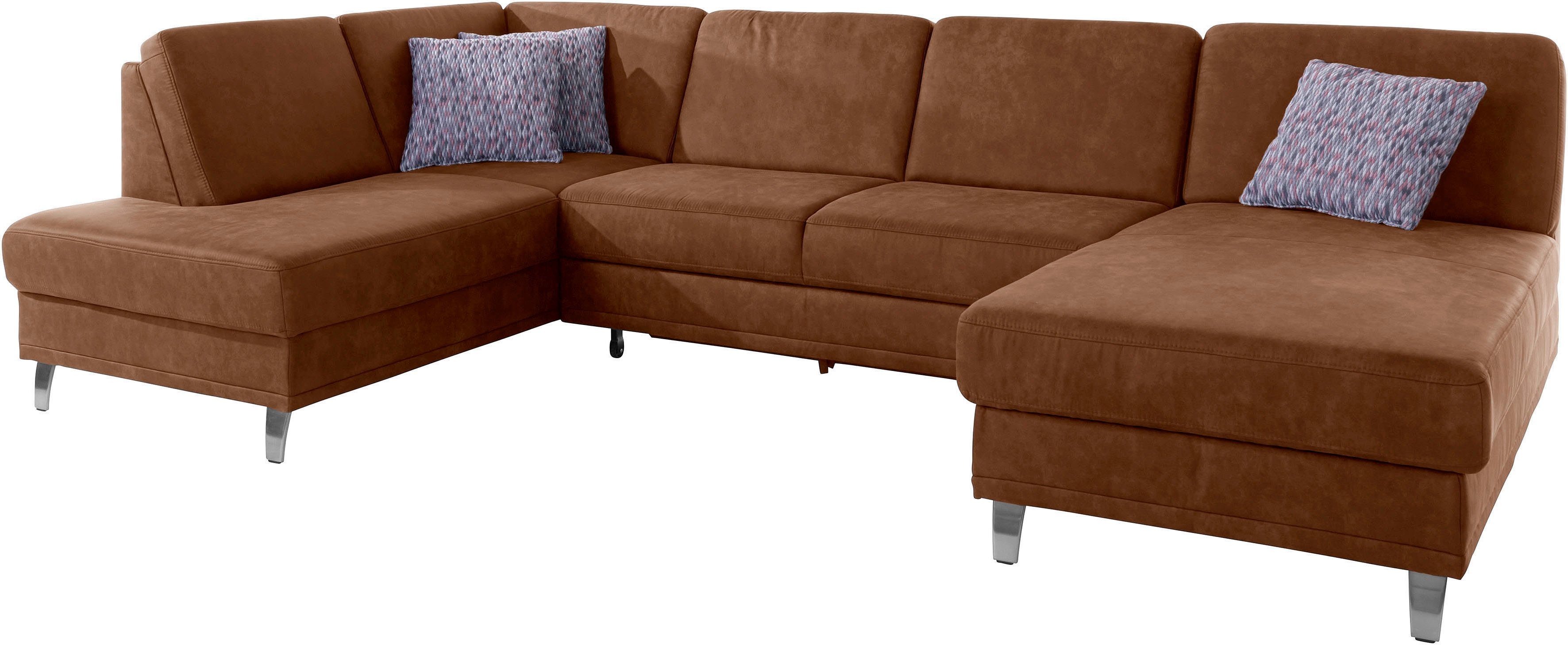 sit&more Zithoek Clio U-vorm naar keuze met slaapfunctie en bedkist, met binnenvering