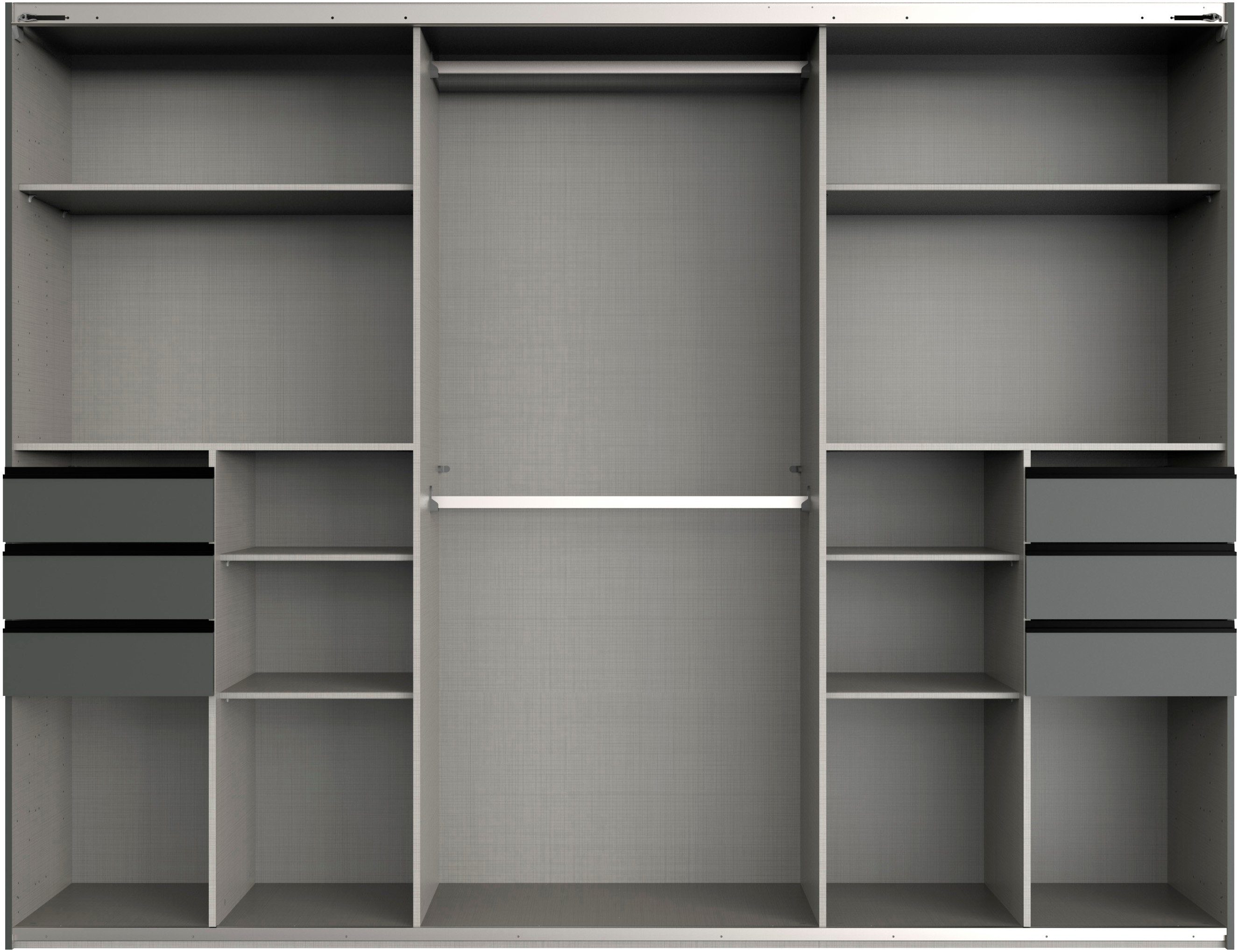 Wimex Zweefdeurkast Saigon, met complete binneninrichting, Made in Germany Kledingkast 3-deurs, 270 cm breed, met 6 praktische externe laden