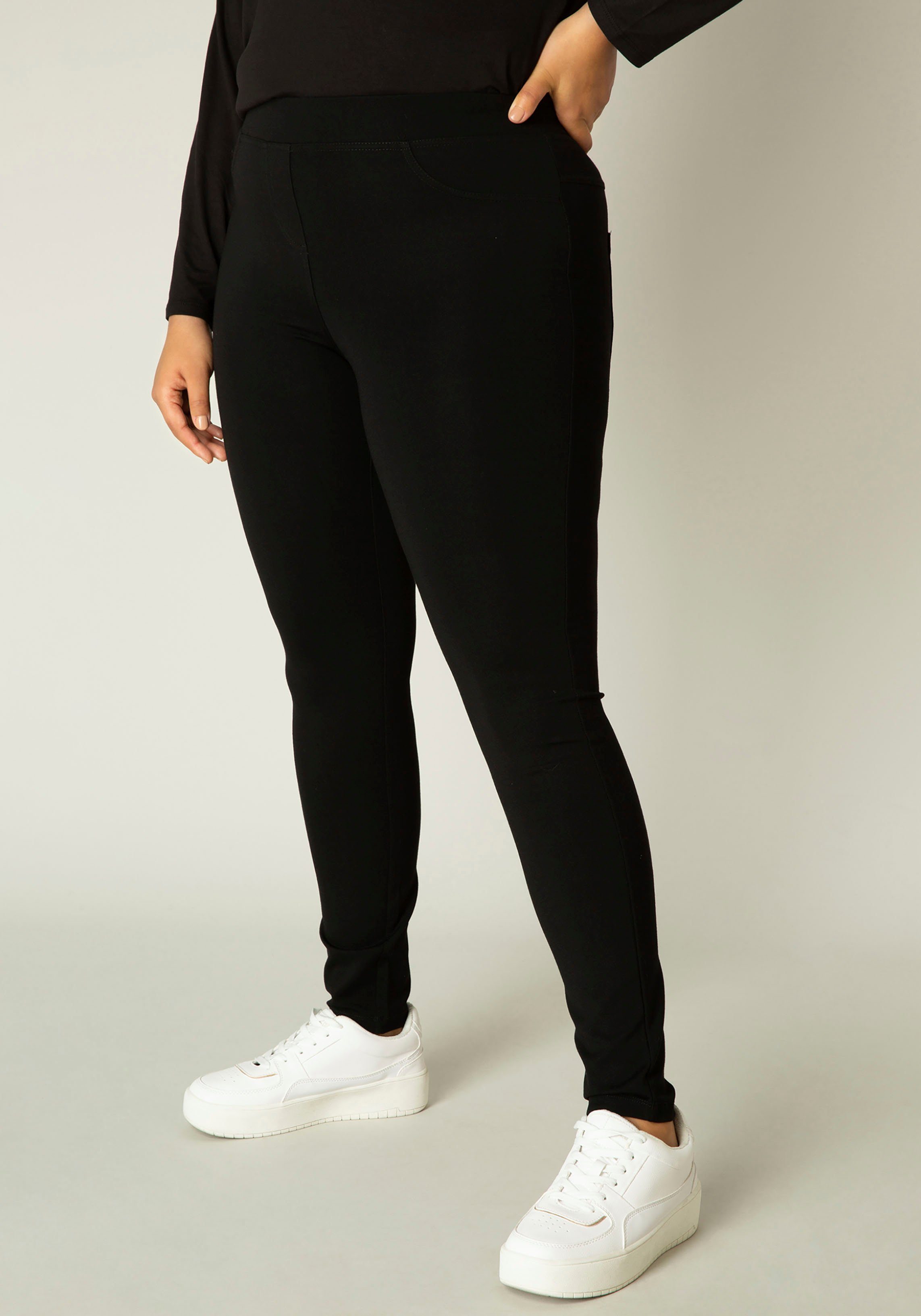 Base Level Curvy Jeggings Arnika met badge dames jeggings maat 58 (60) zwart
