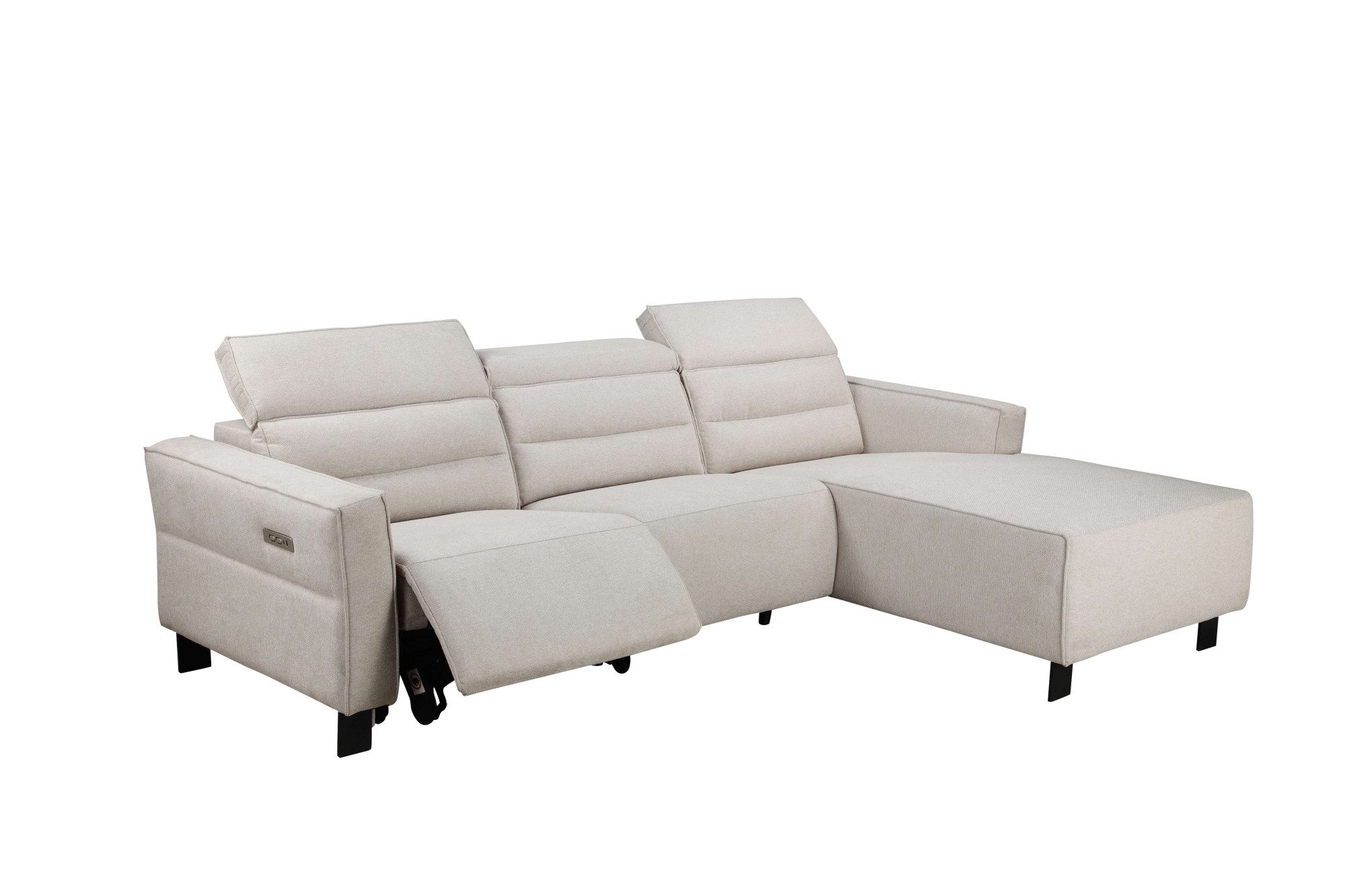 Places of Style Hoekbank Carpari, L-vorm, 263 cm, handmatige of elektrische relaxfunctie