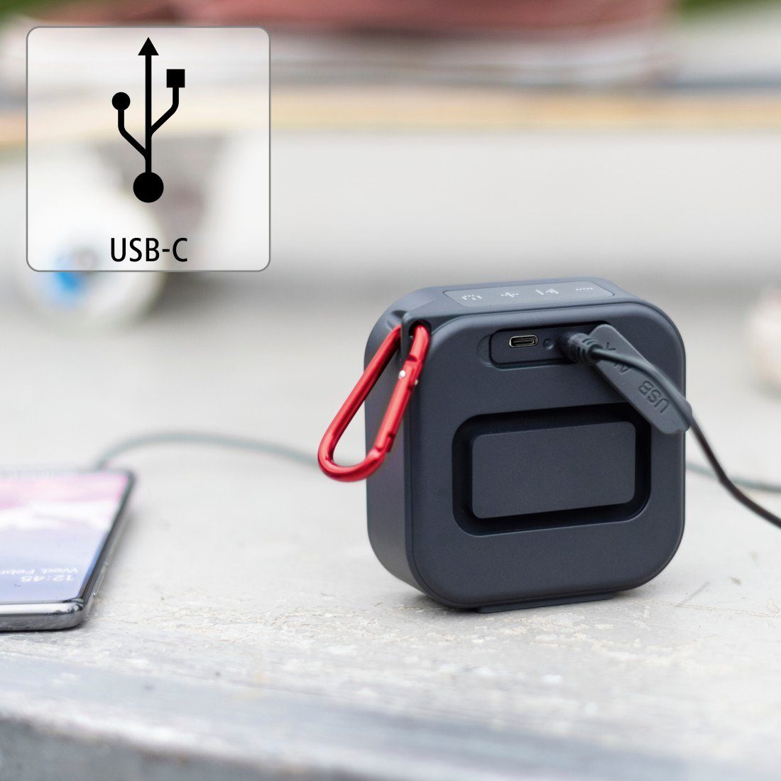 Hama Bluetooth luidspreker Mini Bluetooth luidspreker (waterdicht IP67, 3,5W, mobiel, karabijnhaak)