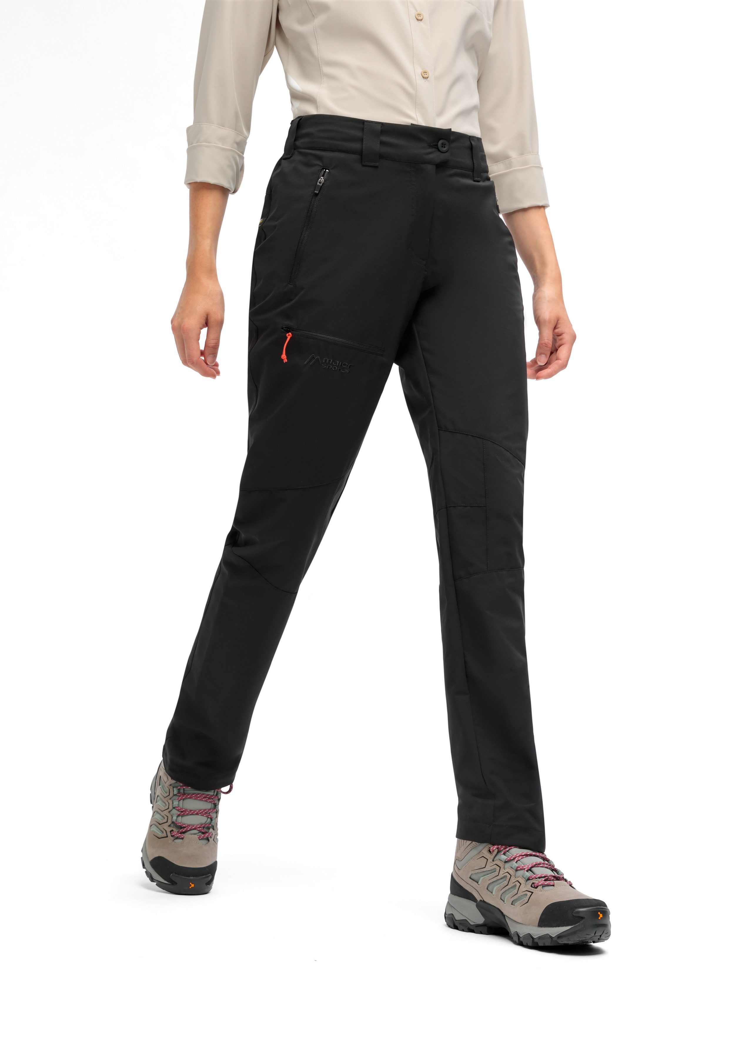 Maier Sports Outdoorbroek Lulaka loop Dames wandelbroek, functionele broek met zakken + riem, regular fit