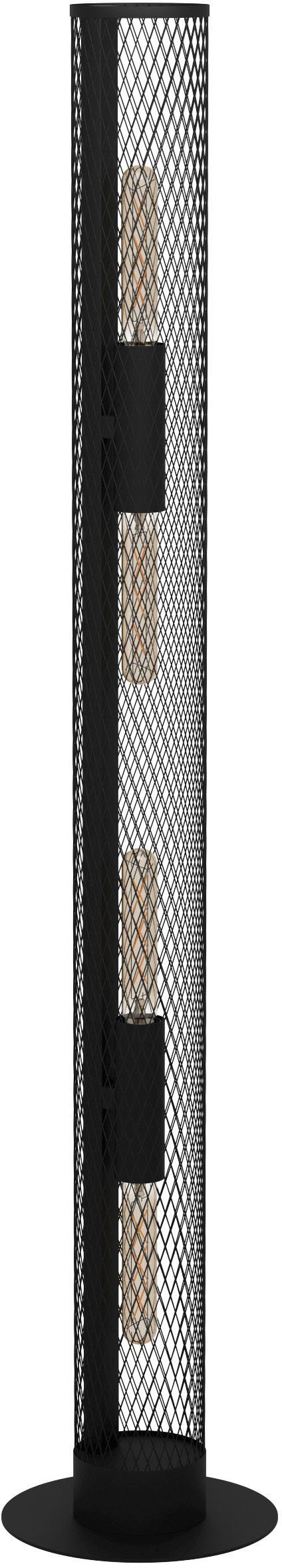 EGLO Staande lamp REDCLIFFE Vloerlamp in zwart van staal - excl. E27 - 4X40W (1 stuk) vloerlampen zwart
