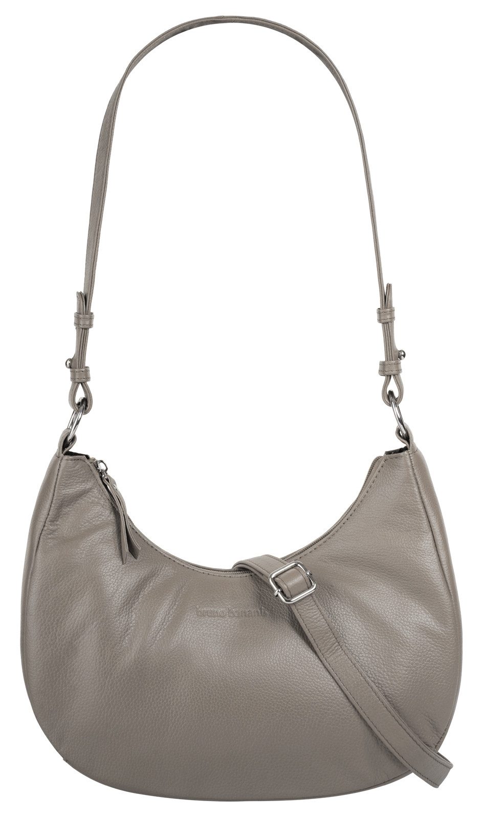 Bruno Banani Schoudertas echt leder dames tassen maat Onesize grijs
