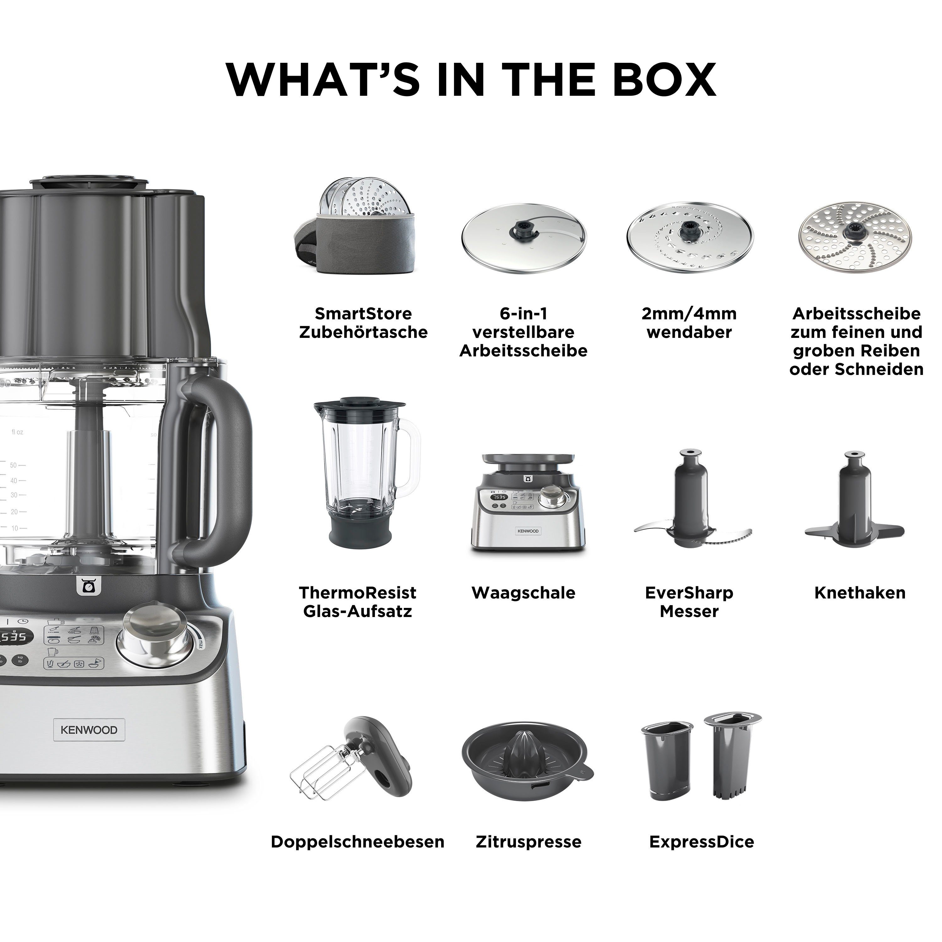 KENWOOD Compacte keukenmachine FDM72.990SS Multipro XL Weigh+