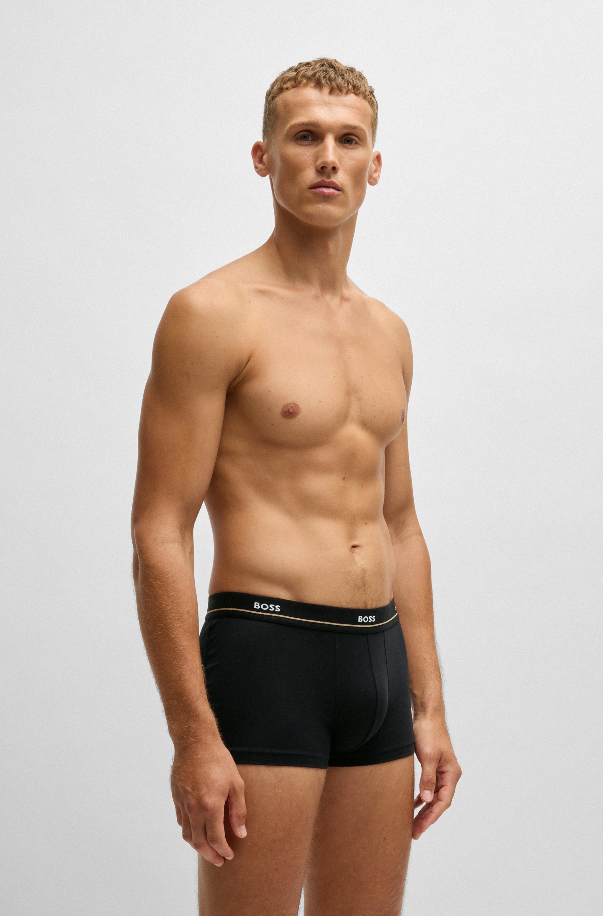 BOSS Trunk 5P Essential met modieuze, gedeeltelijk contrasterende boss logo-elastische tailleband (5 stuks, Set van 5)
