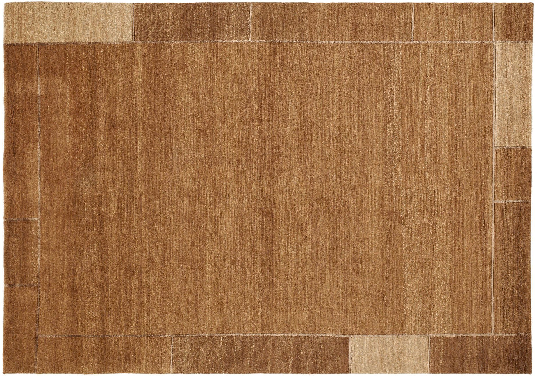 OCI DIE TEPPICHMARKE Wollen kleed Lunaso zuivere wol, met de hand geknoopt, woonkamer wollen vloerkleden maat 90x160 cm bruin