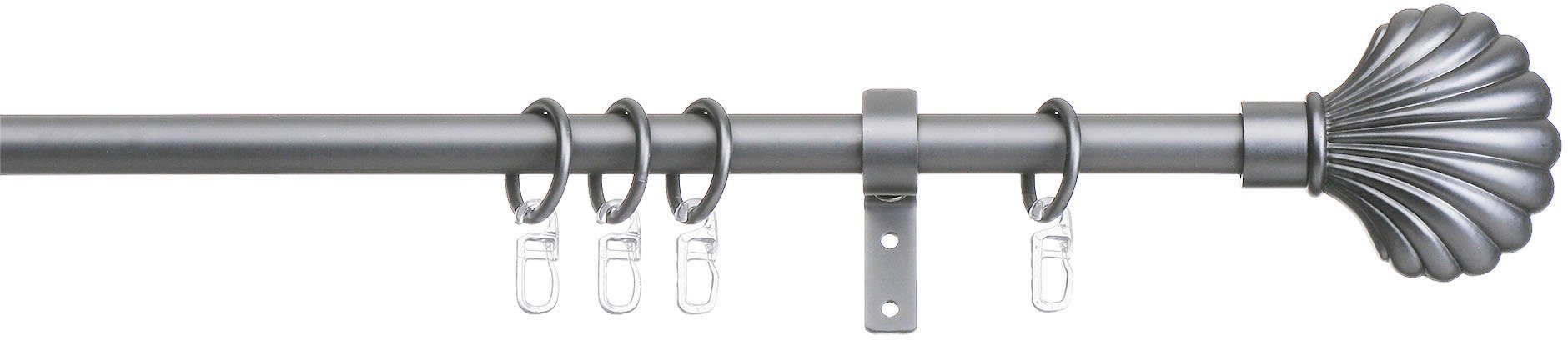 indeko Gordijnroede Volterra Complete set inclusief ringen en montagemateriaal (1 stuk) gordijnroedes maat Ø 16 mm x 240 cm zilver(kleur)